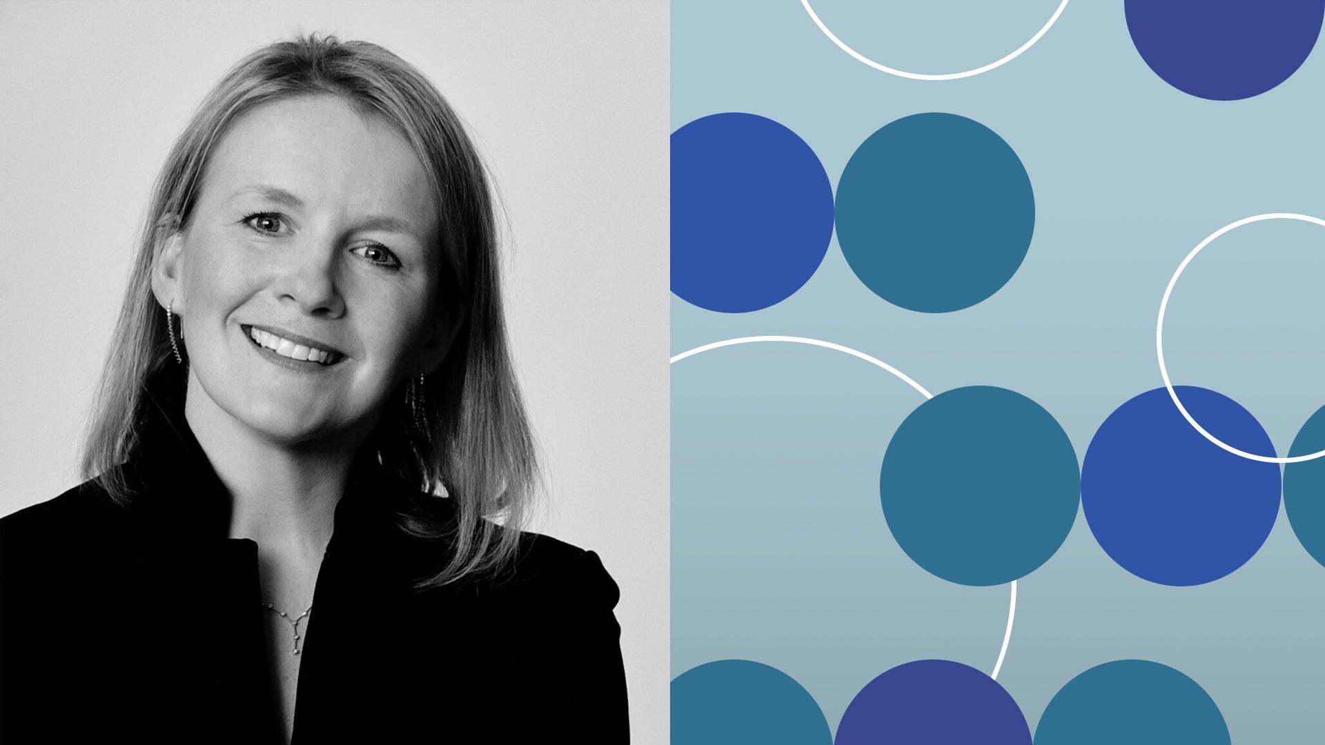 Photo Illustration of Gemma Hart with abstract shapes.