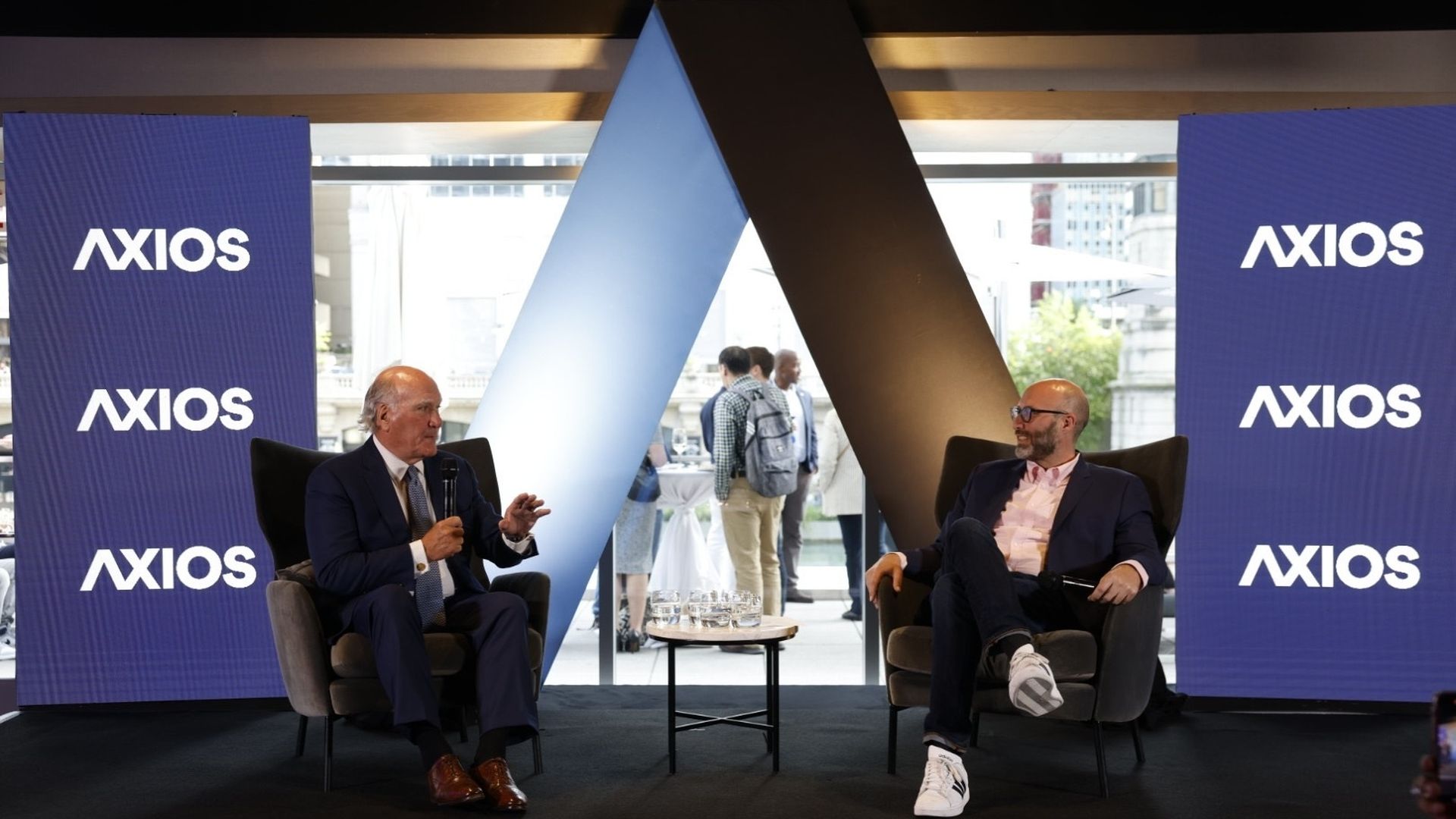 Bill Daley on stage with Justin Kaufmann