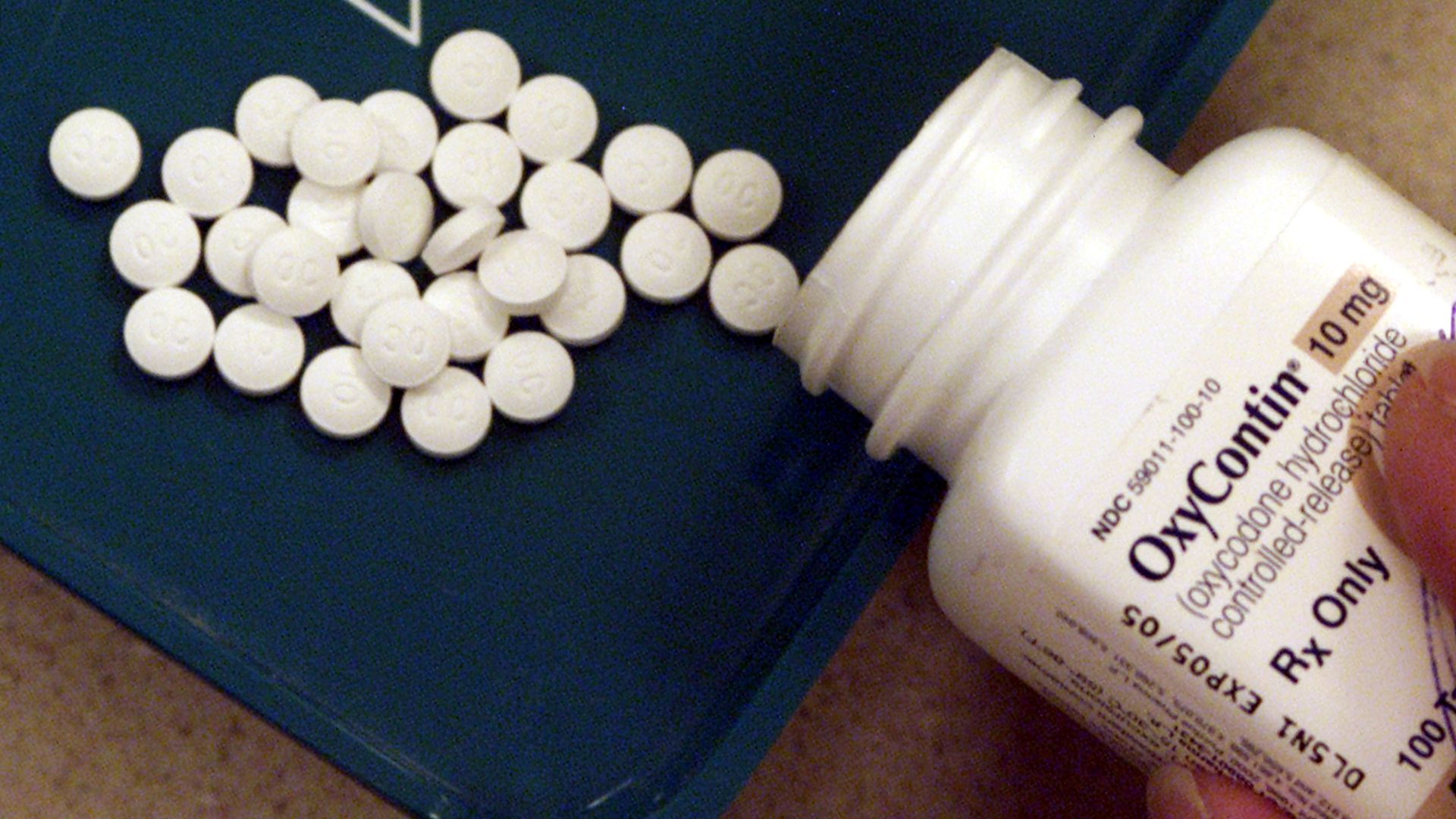 A bottle of OxyContin pills.