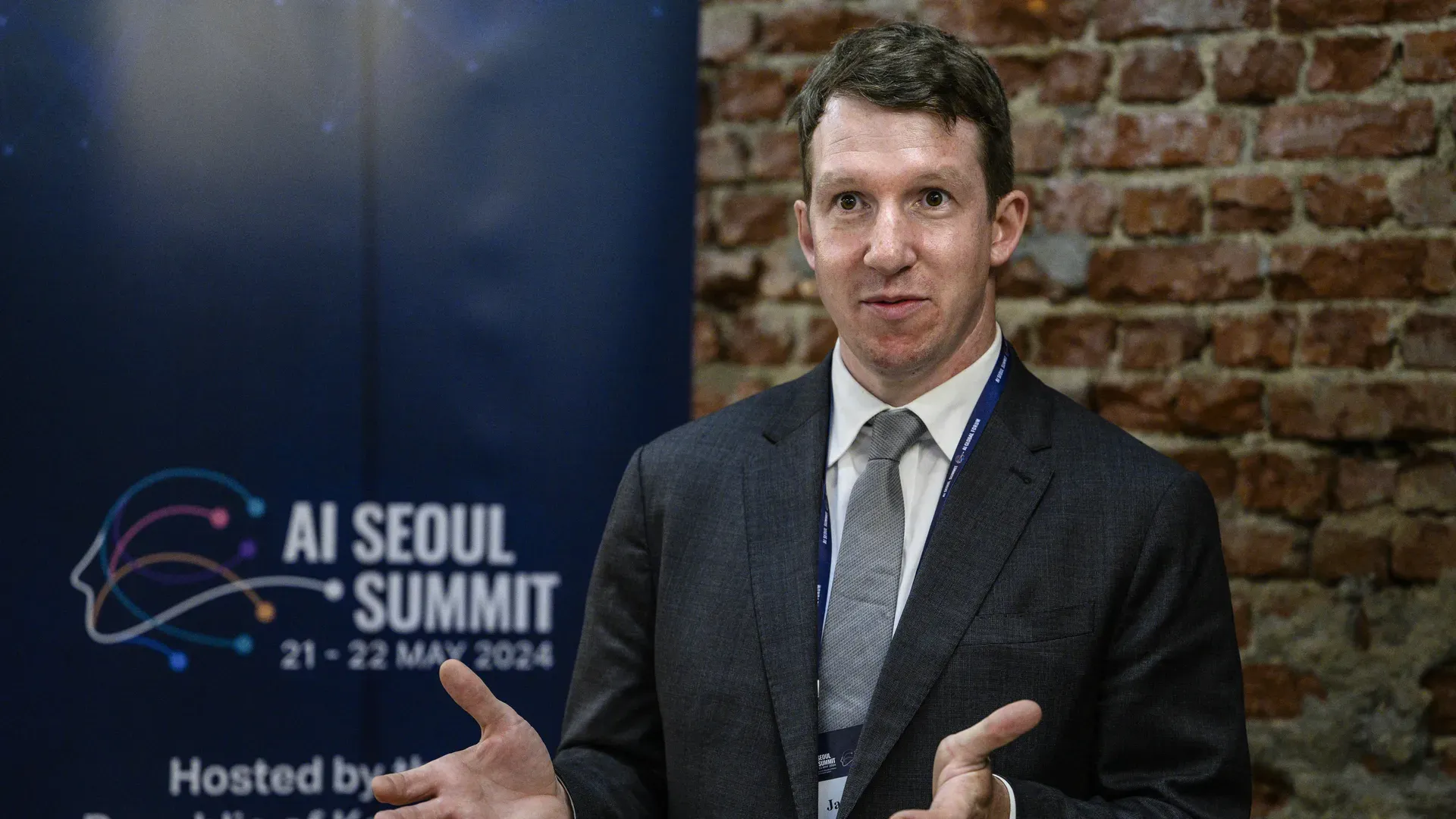 Jack Clark, co-founder of AI company Anthropic, speaks during an interview in Seoul on May 22, 2024.