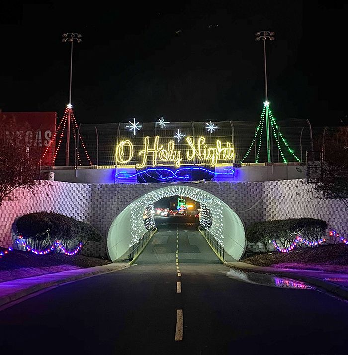 tunnel at speedway christmas at charlotte motor speedway
