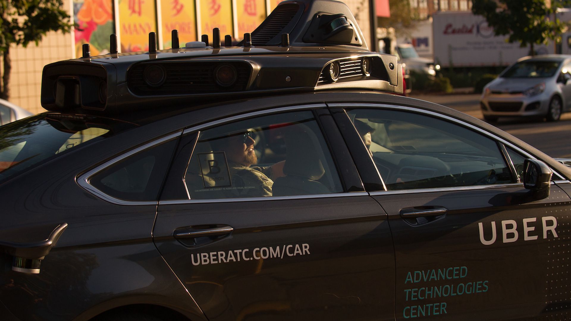 Uber self-driving car in Pittsburgh.