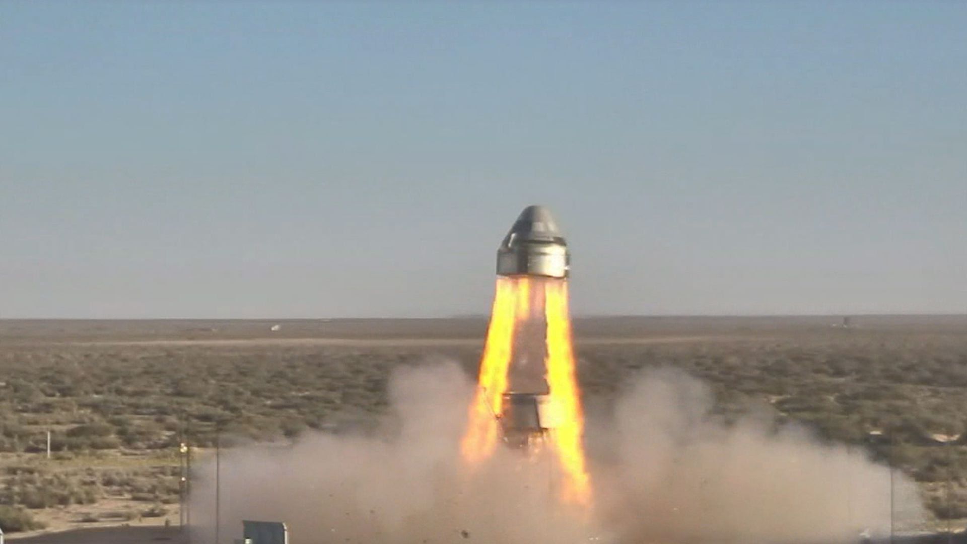 Boeing's Starliner during a test of its abort system in New Mexico