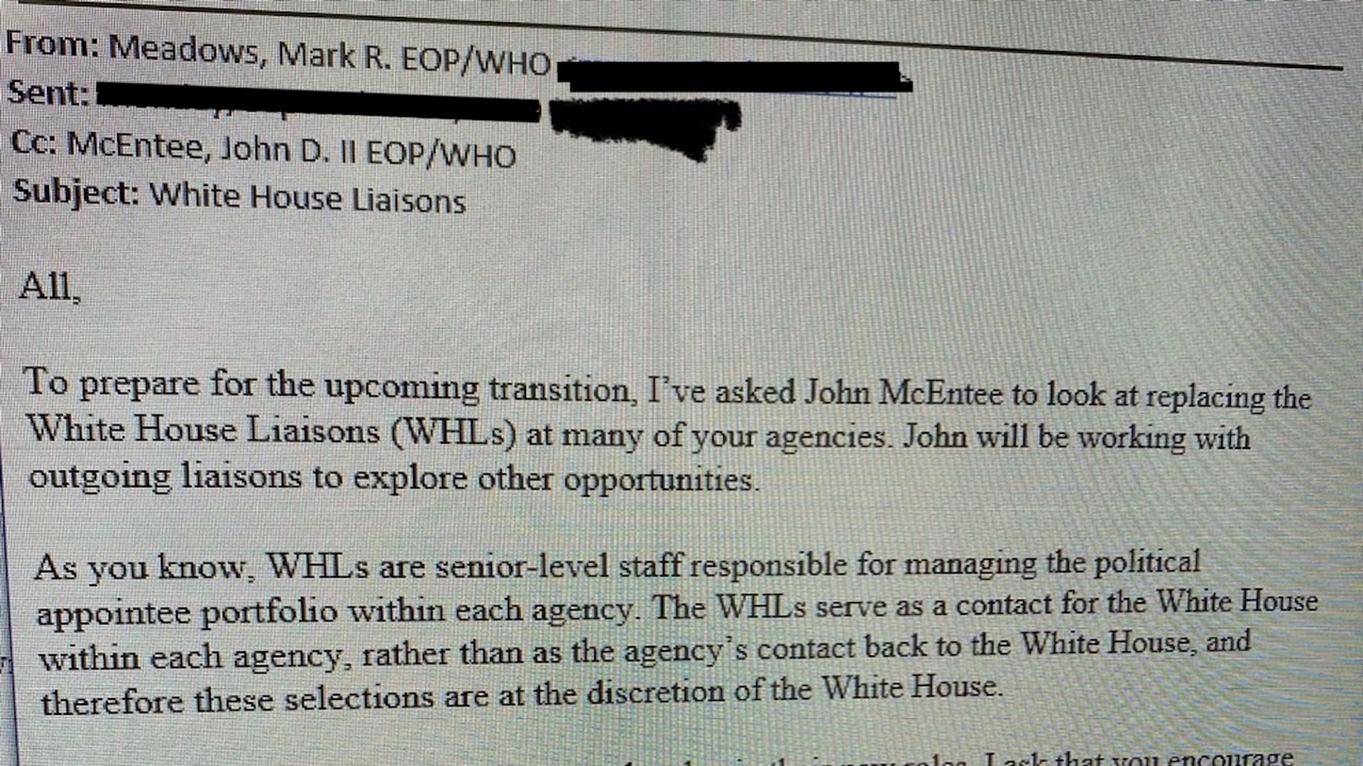 Mark Meadows email