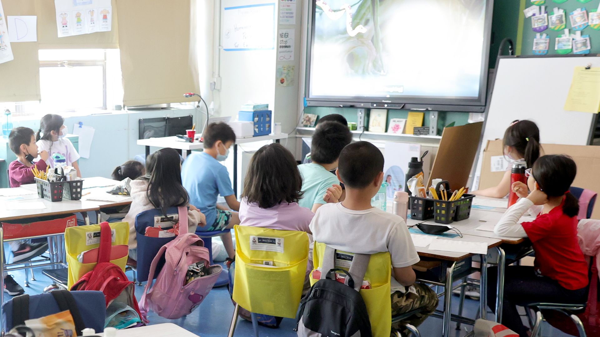 tudents attend class on the second to last day of school as New York City public schools prepare to wrap up the year at Yung Wing School P.S. 124 on June 24, 2022.