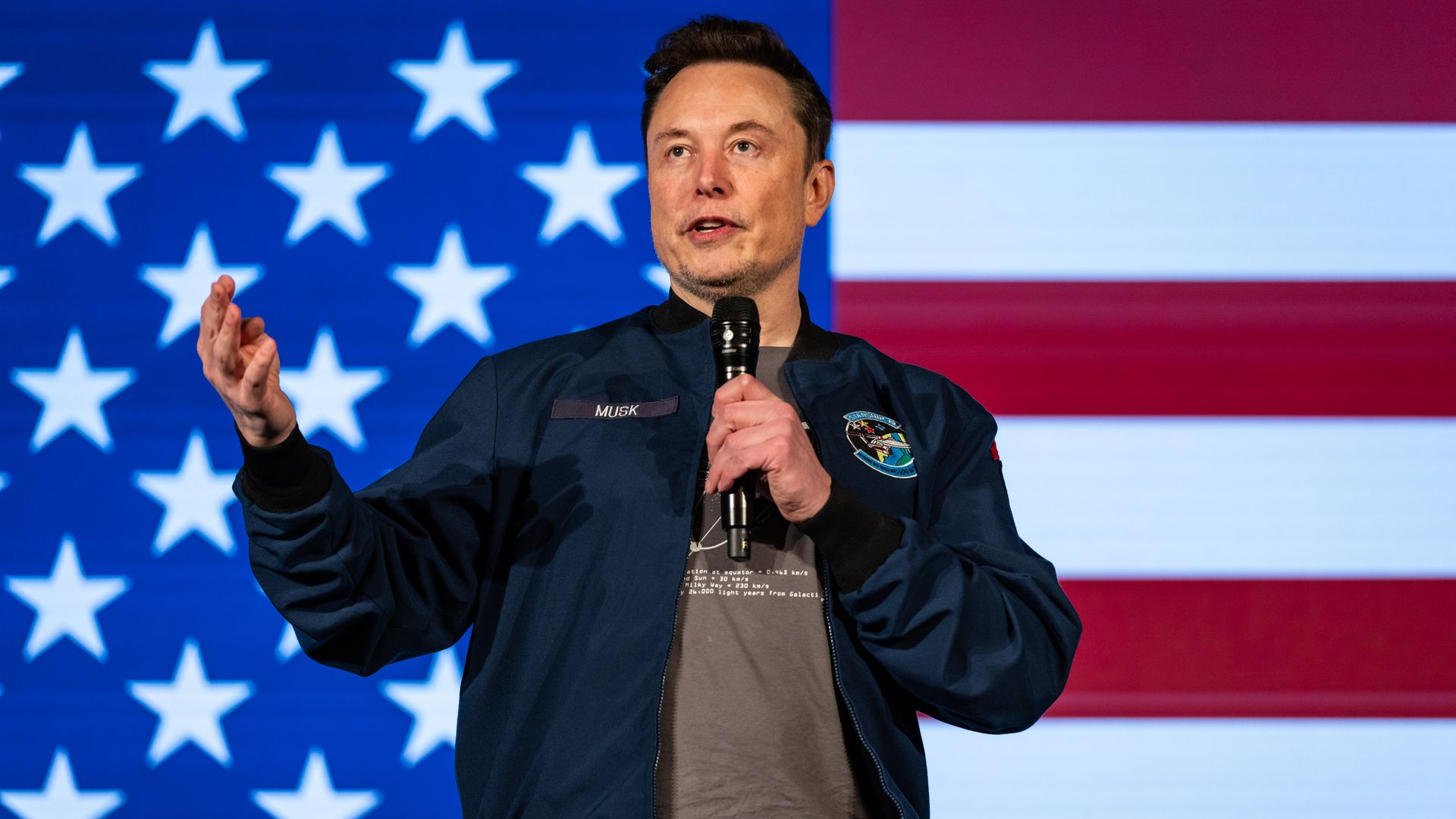 Elon Musk speaks during an America PAC town hall on October 26, 2024 in Lancaster, Pennsylvania. Musk has donated more than $75 million to America PAC, which he co-founded with fellow Silicon Valley venture capitalists and tech businessmen to support Republican presidential nominee, former U.S. Pres