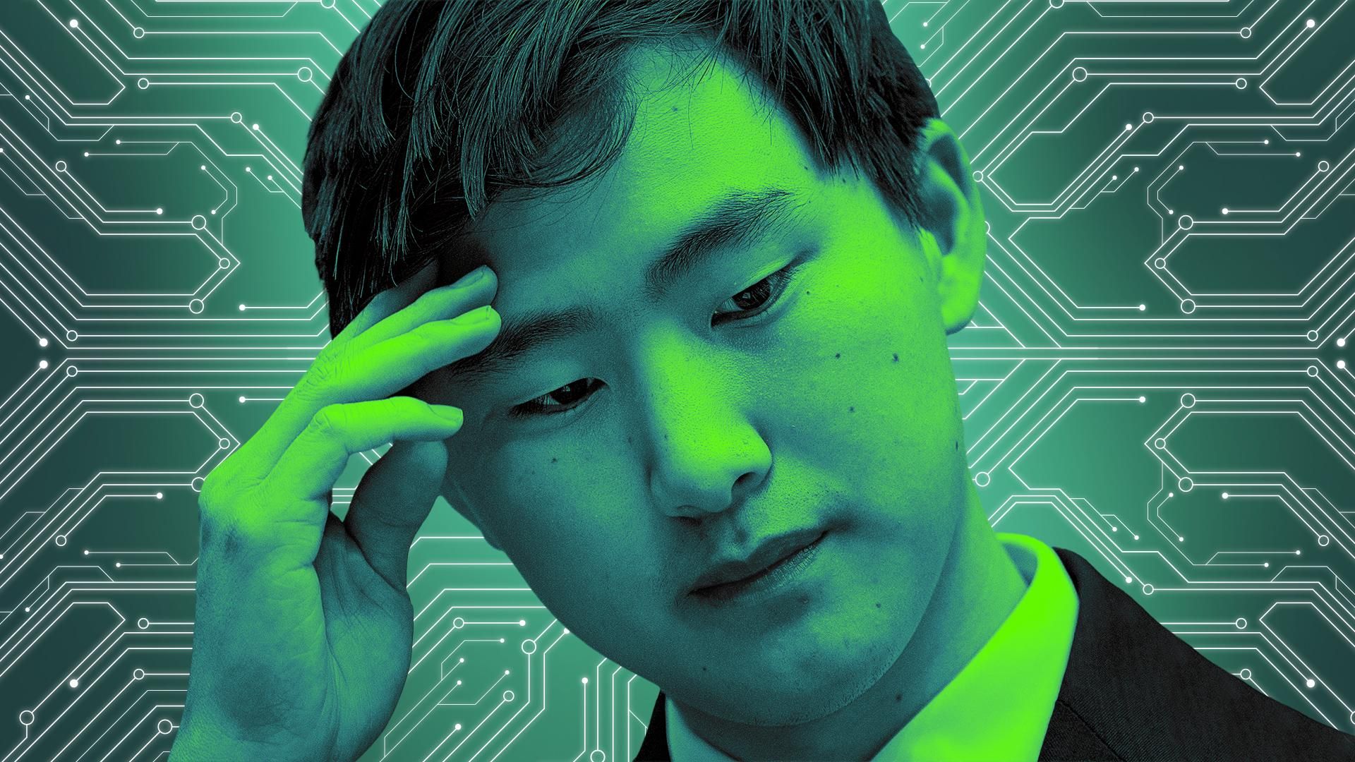 Photo illustration of Alexandr Wang. 