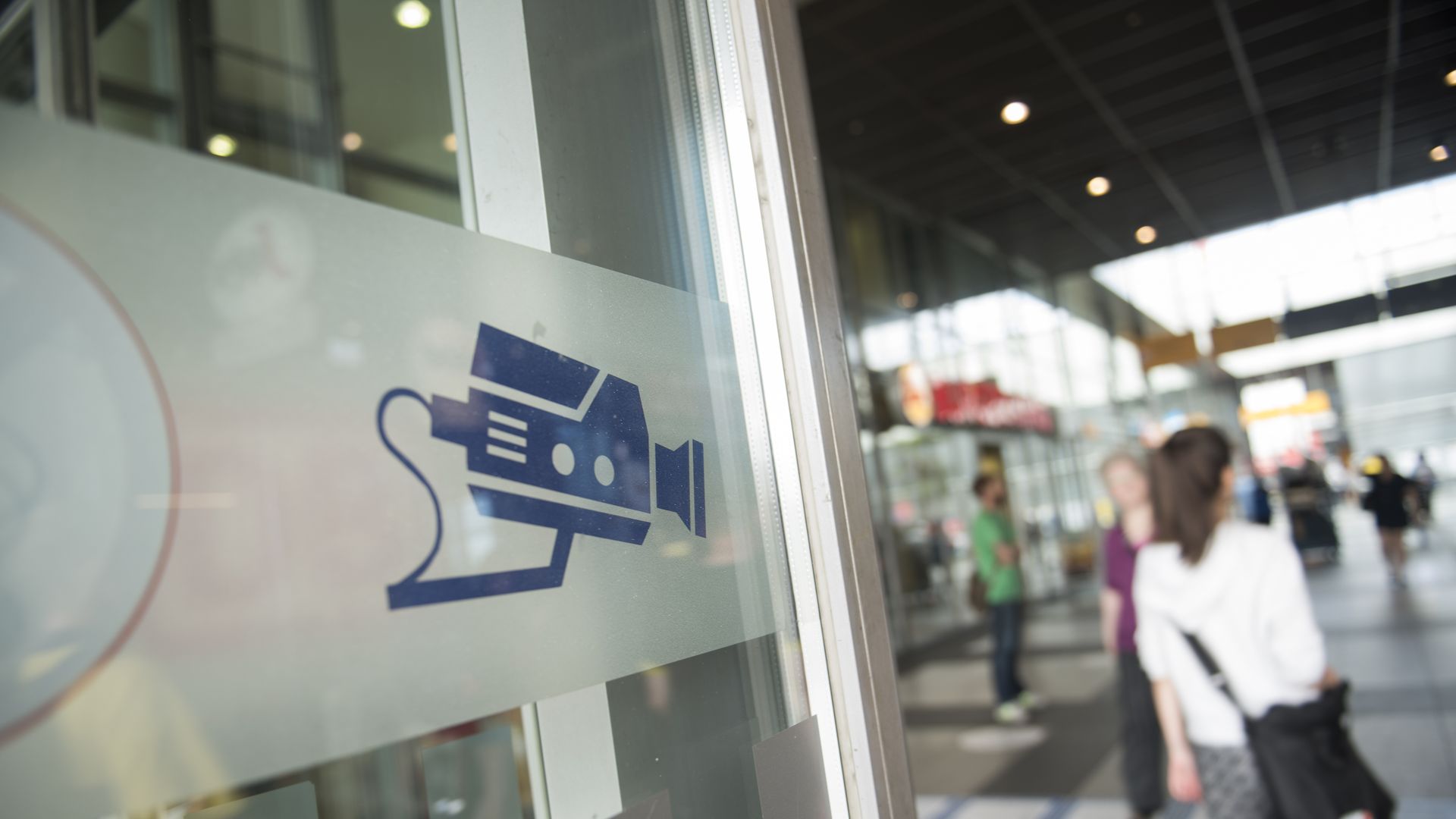 A sign revealing a camera