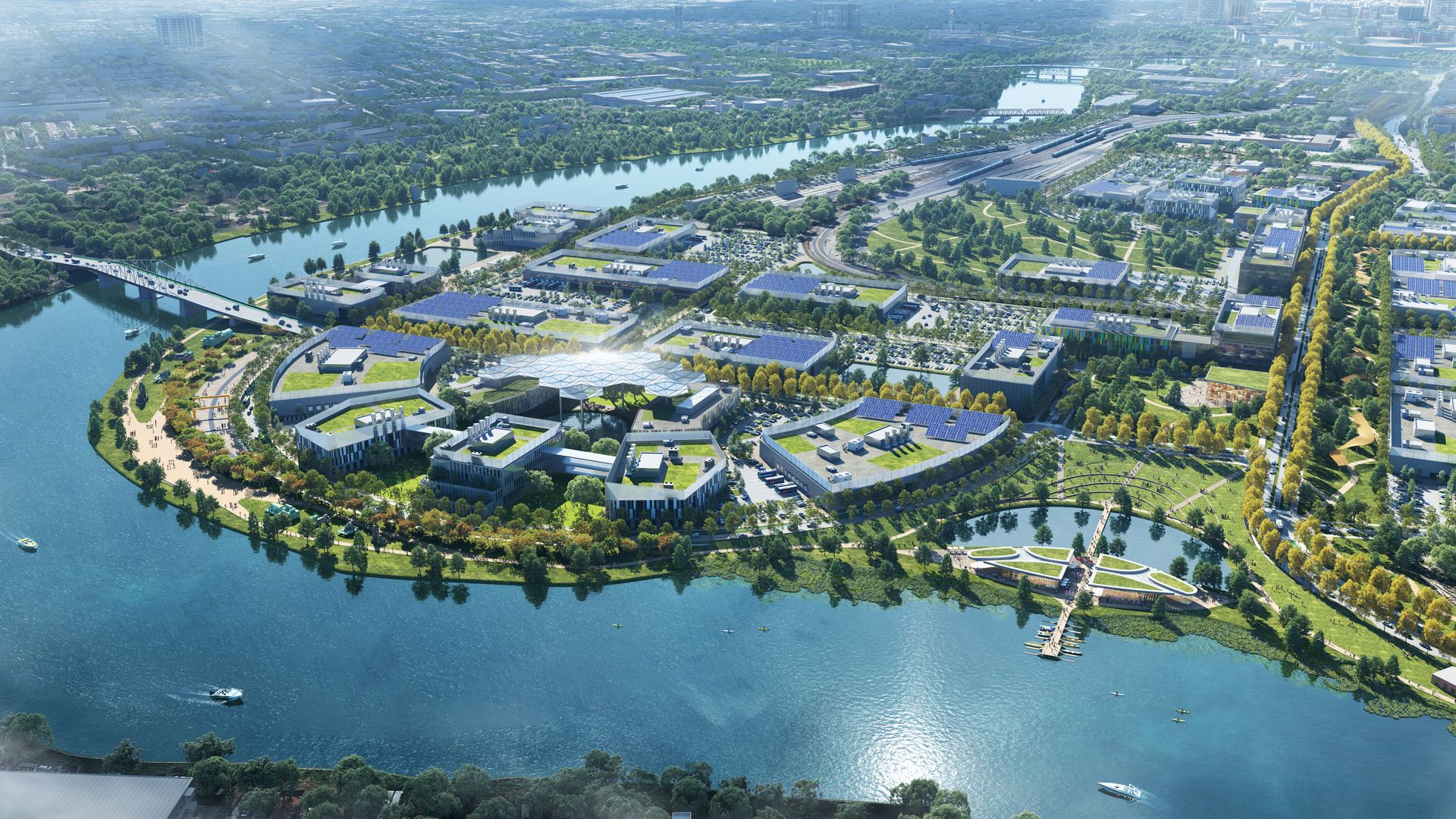 An architectural rending of The Bellwether District. Photo courtesy of Hilco Redevelopment Partners. 