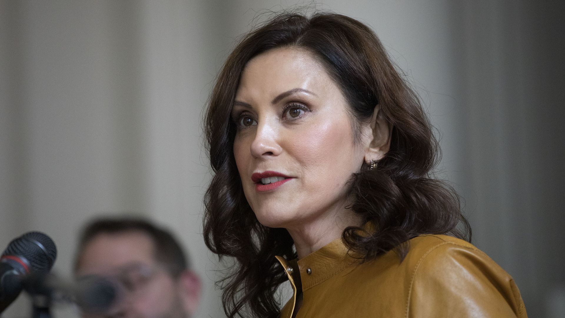  Michigan Governor Gretchen Whitmer announces new economic development projects at an event on October 5, 2022 in Grand Rapids, Michigan. 