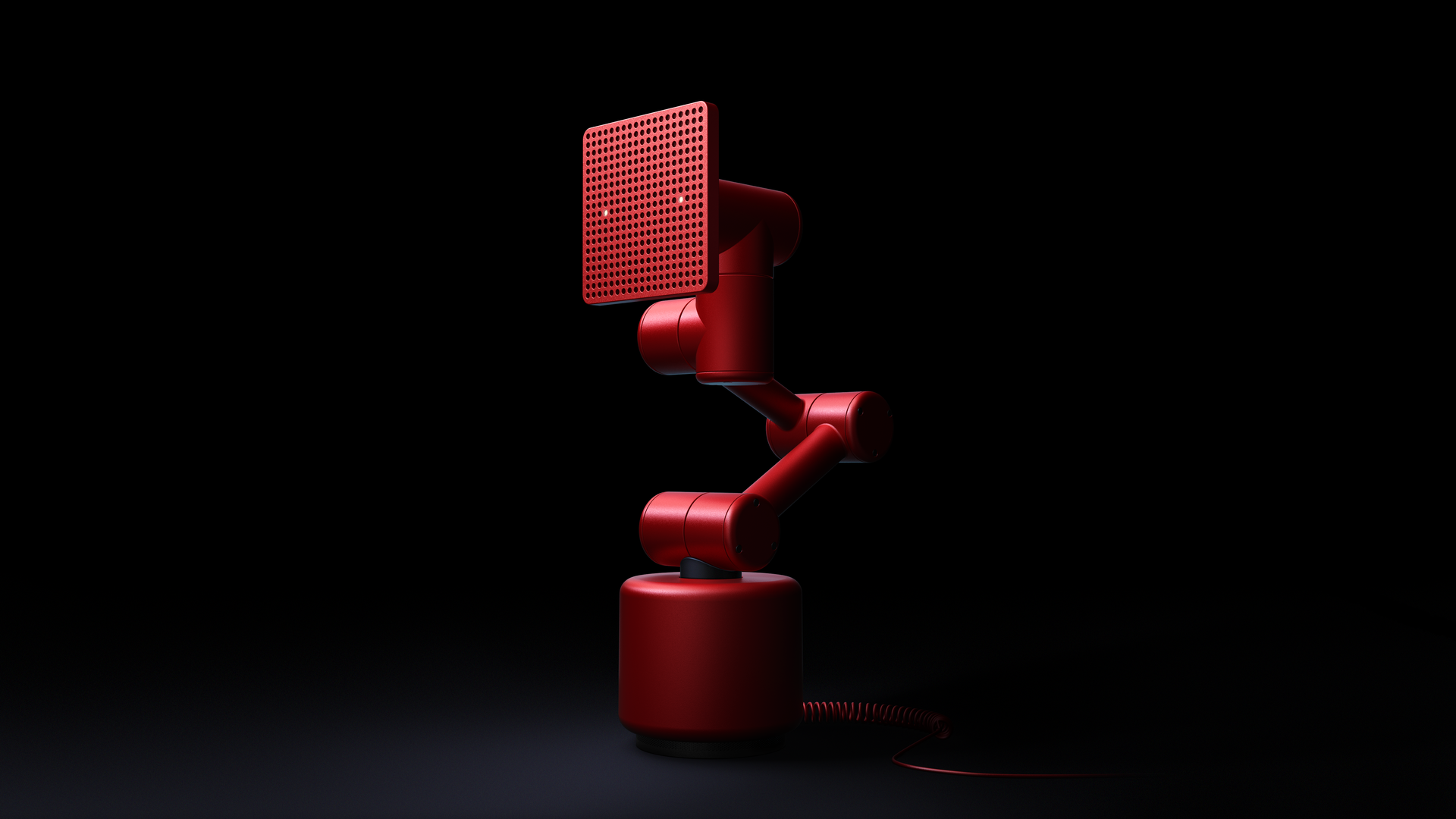 Baidu's upcoming Raven R smart speaker has a light-up digital face on an articulated arm.