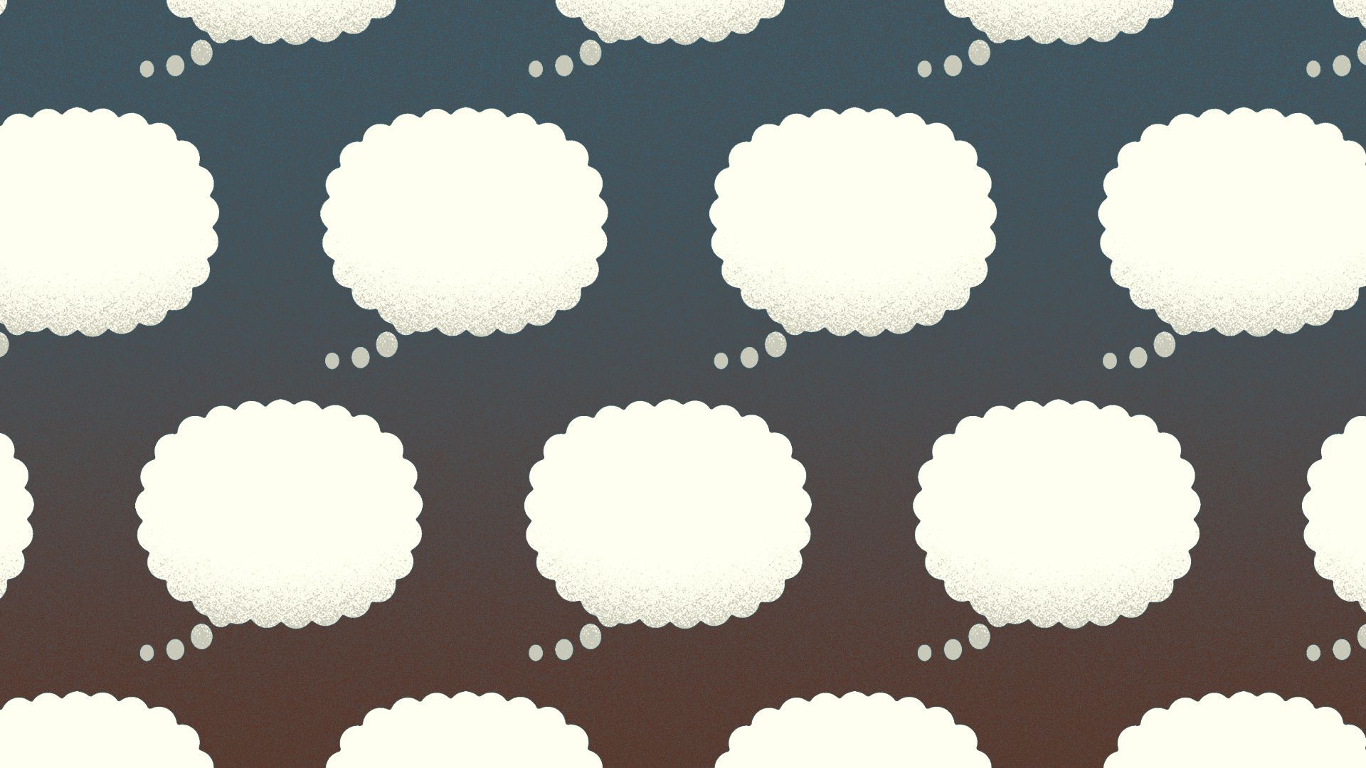 Illustration of a pattern of thought bubbles.