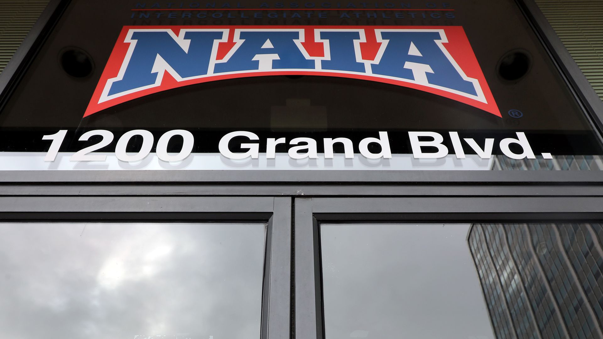 The National Association of Intercollegiate Athletics headquarters in Kansas City, Kansas, in 2020.