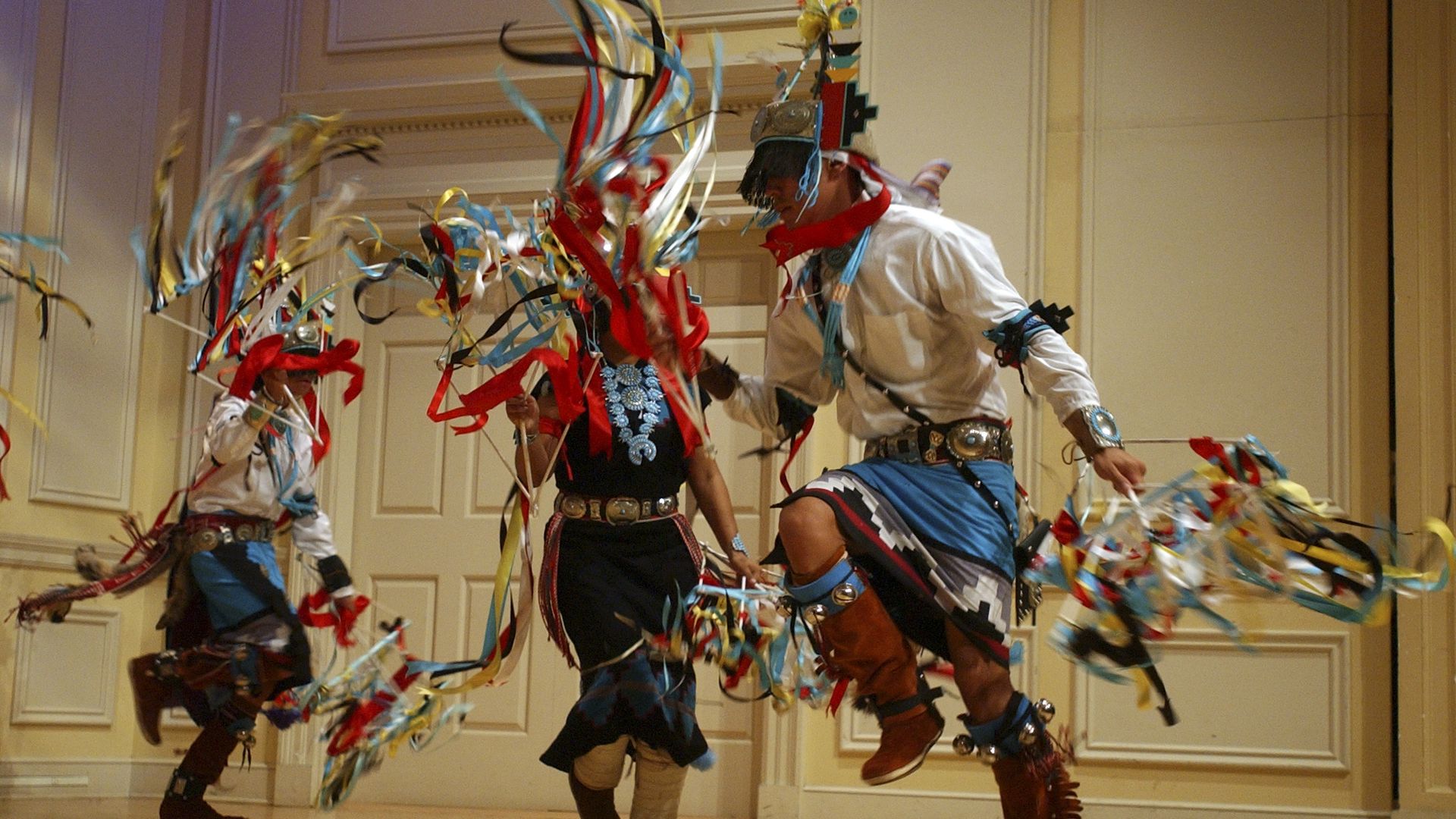 Indigenous performers dance to celebrate Native American Heritage Month at the Library of Congress.