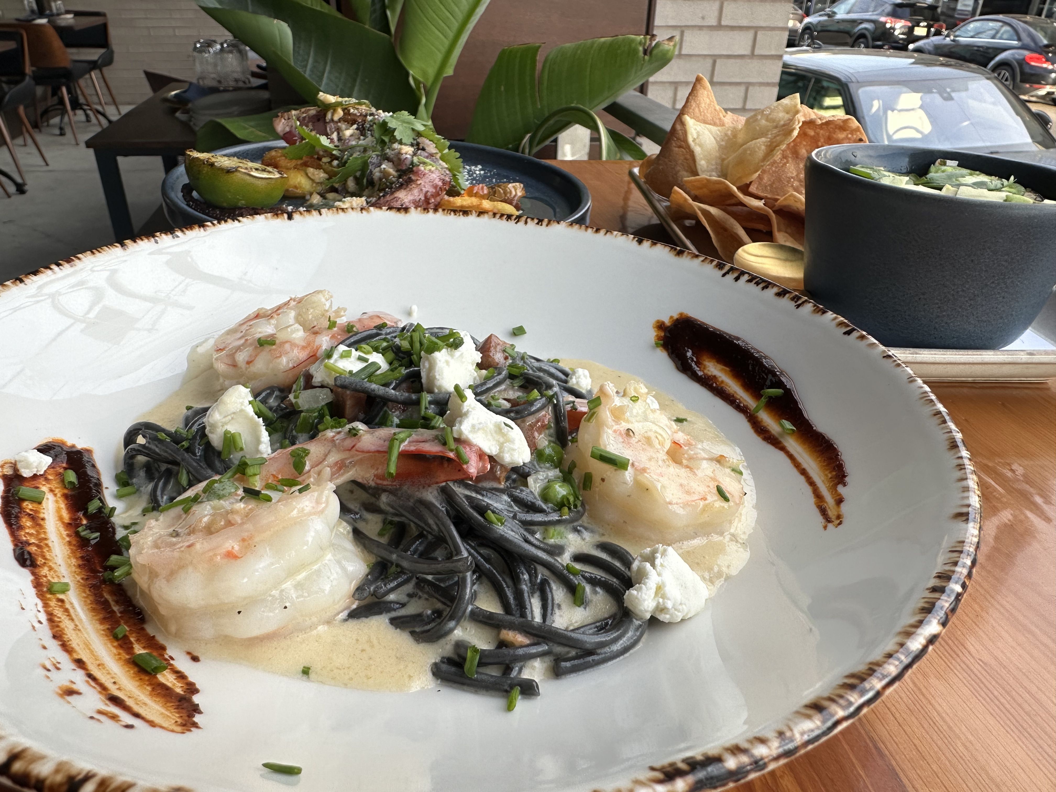 Photo shows squid ink pasta at Pigeon & Whale on Freret Street in New Orleans