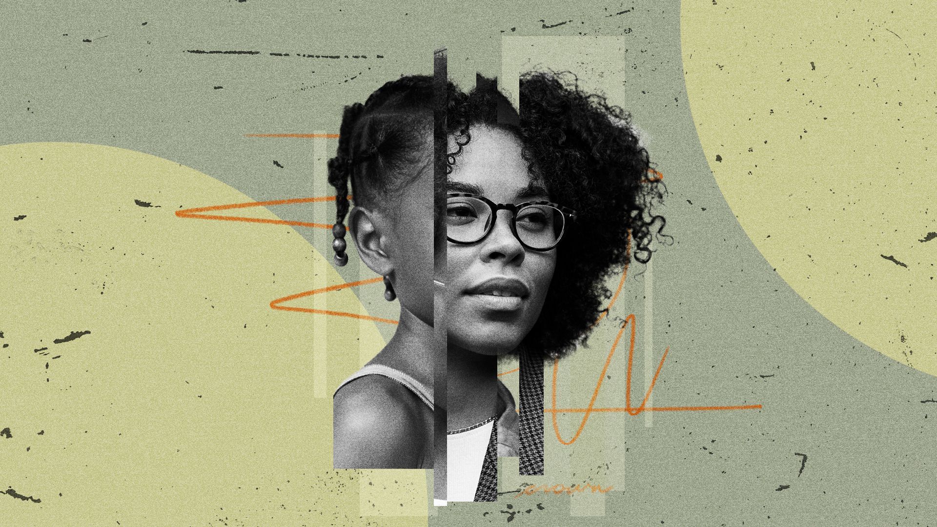 Illustration of Black women's faces, showing their natural hair. 