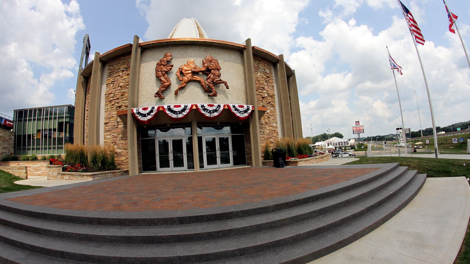 A general view of the Pro Football Hall of Fame Museum on August 04, 2018, at Tom Benson Hall Of Fame Stadium in Canton, Ohio. (Photo by Daniel Kucin Jr./Icon Sportswire via Getty Images)