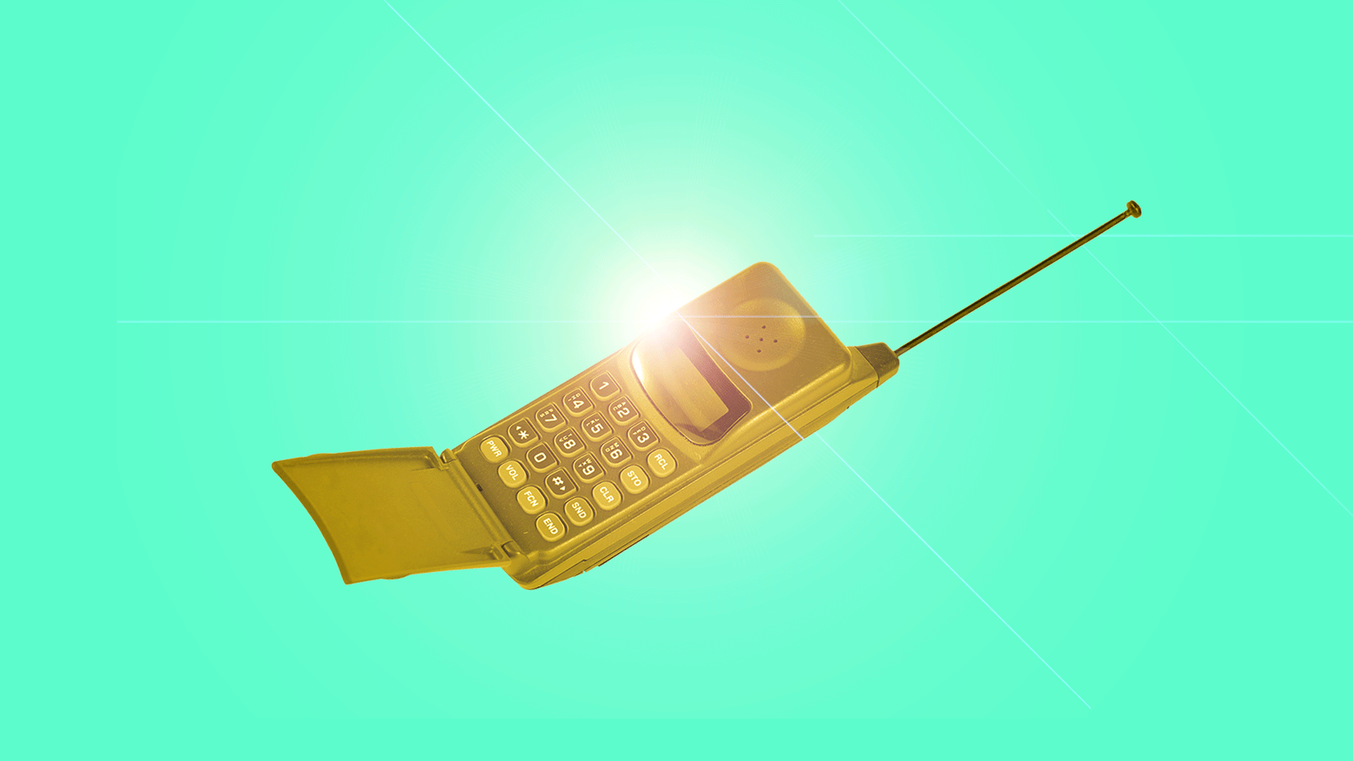 An old-school cell phone made out of gold