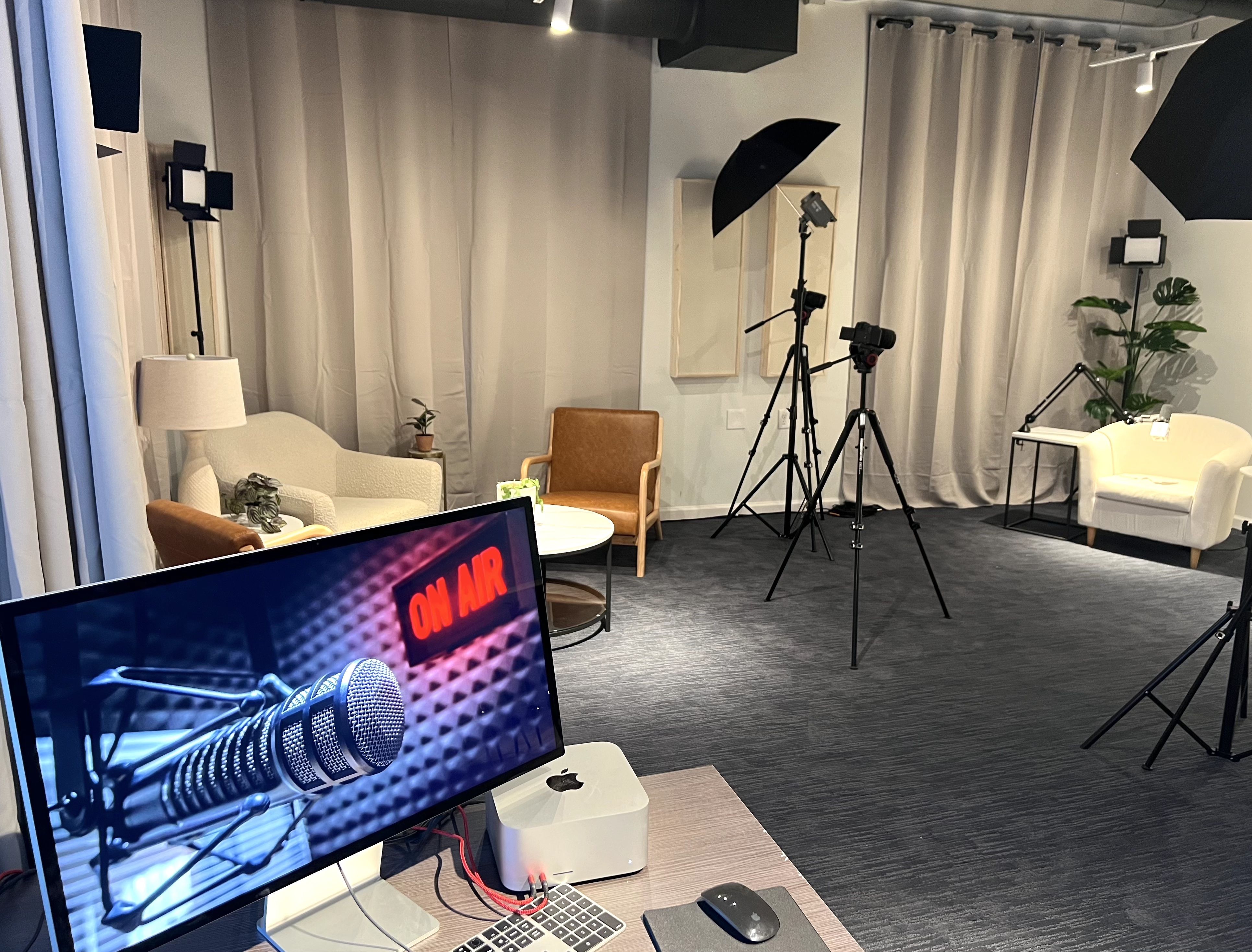 inside a podcast studio