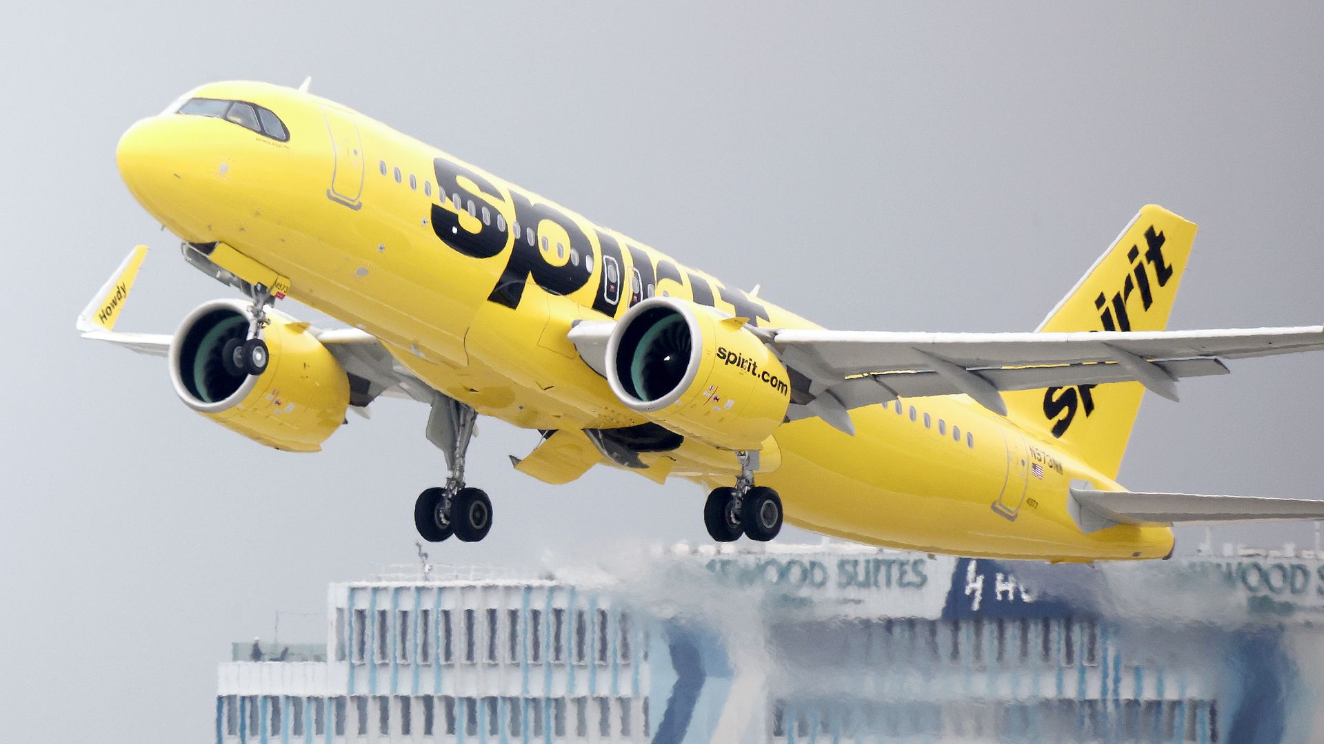 Spirit Airlines plane taking off