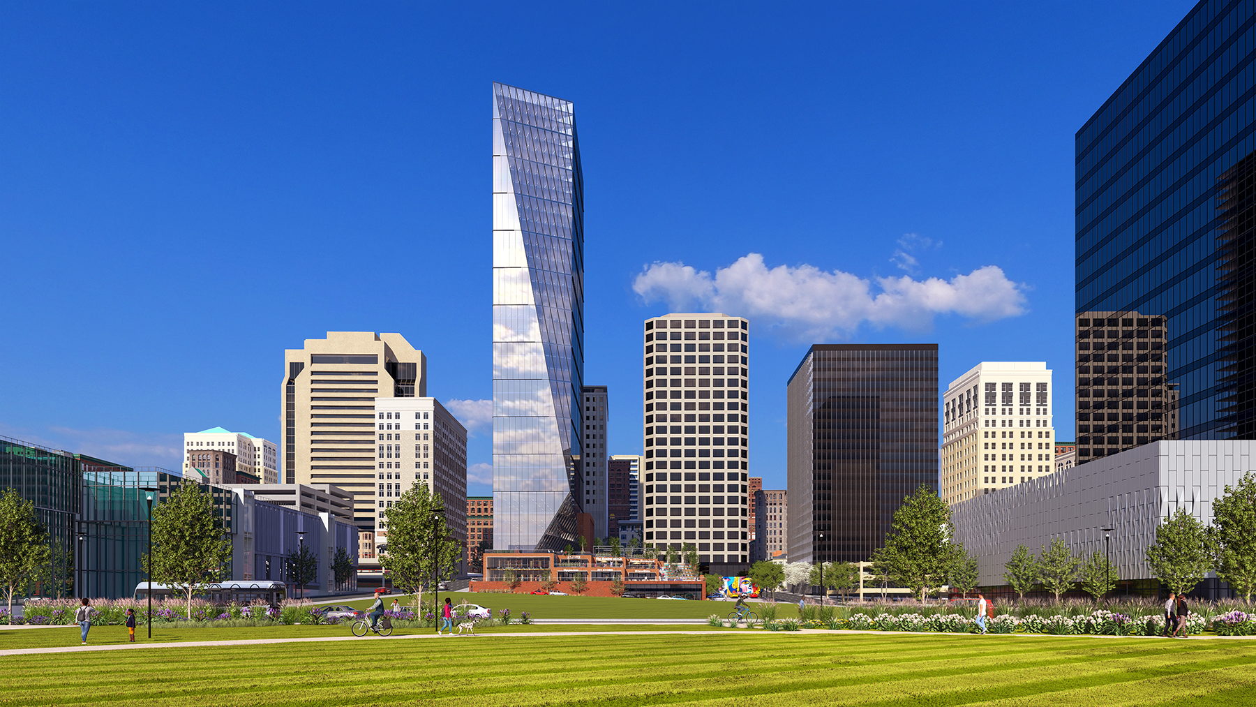 A rendering of the project from the Cary Street side. Image: Courtesy of LaBella Associates