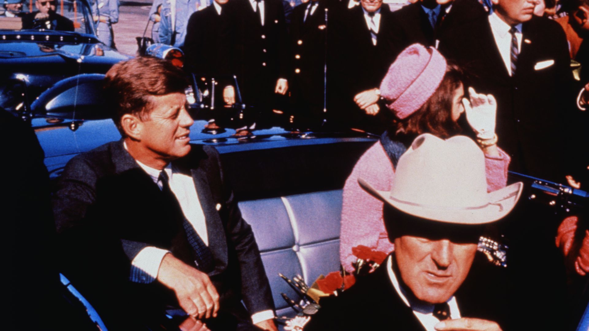 President Kennedy and Mrs. Kennedy settled in rear seats. Photo: Getty Images