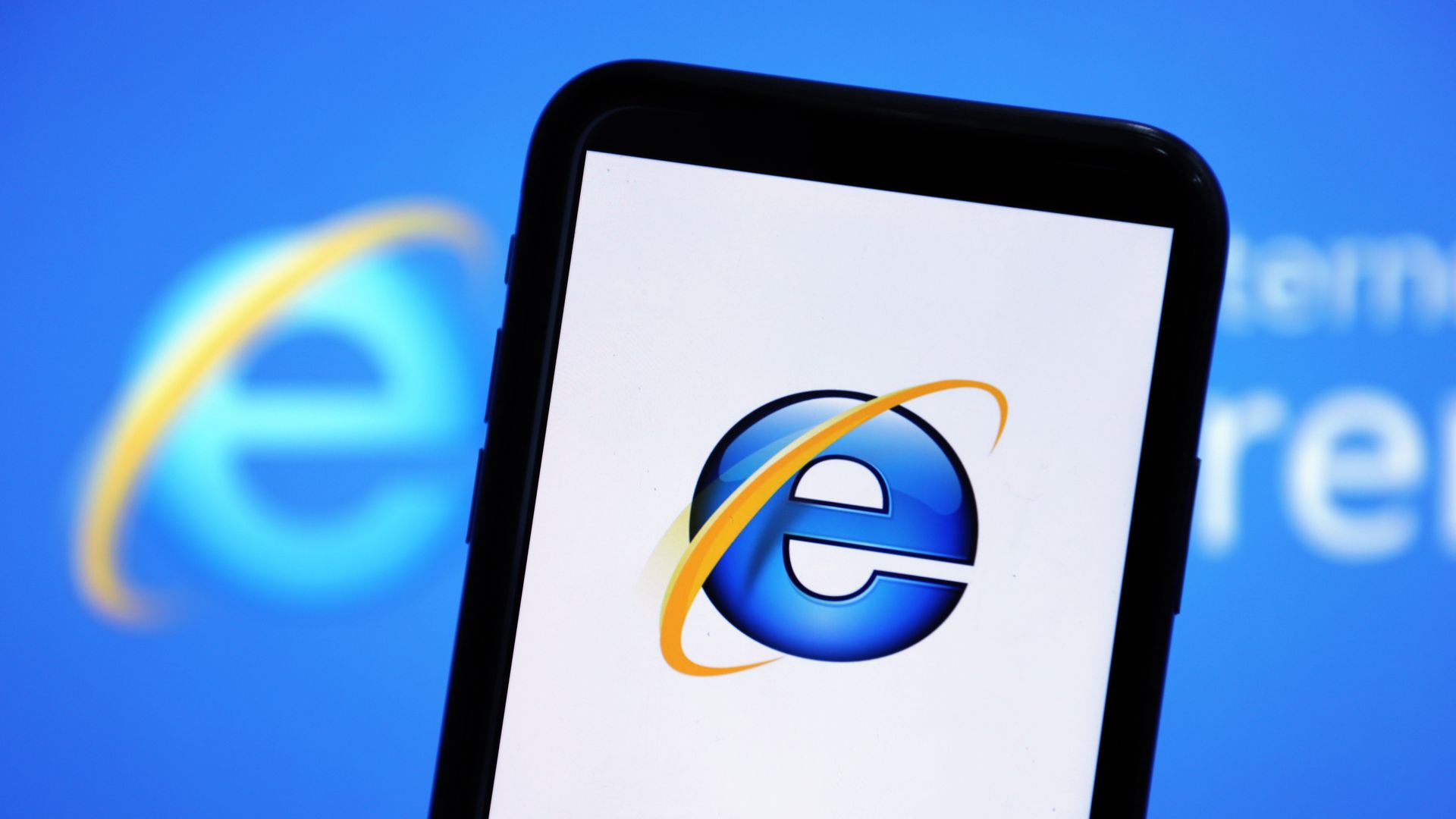 The Internet Explorer browser on a phone.