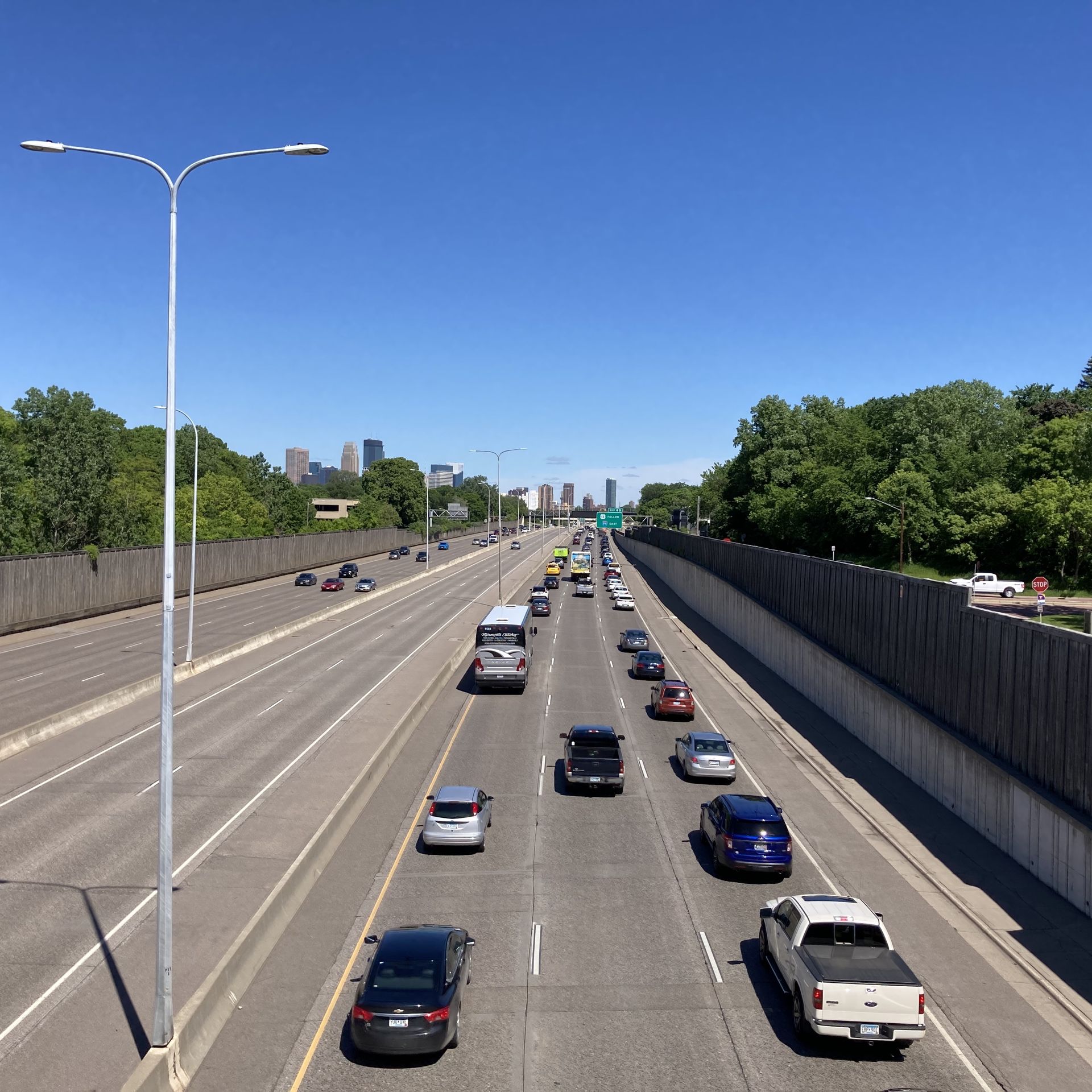 Traffic backs up on Interstate 394 west of downtown Minneapolis 