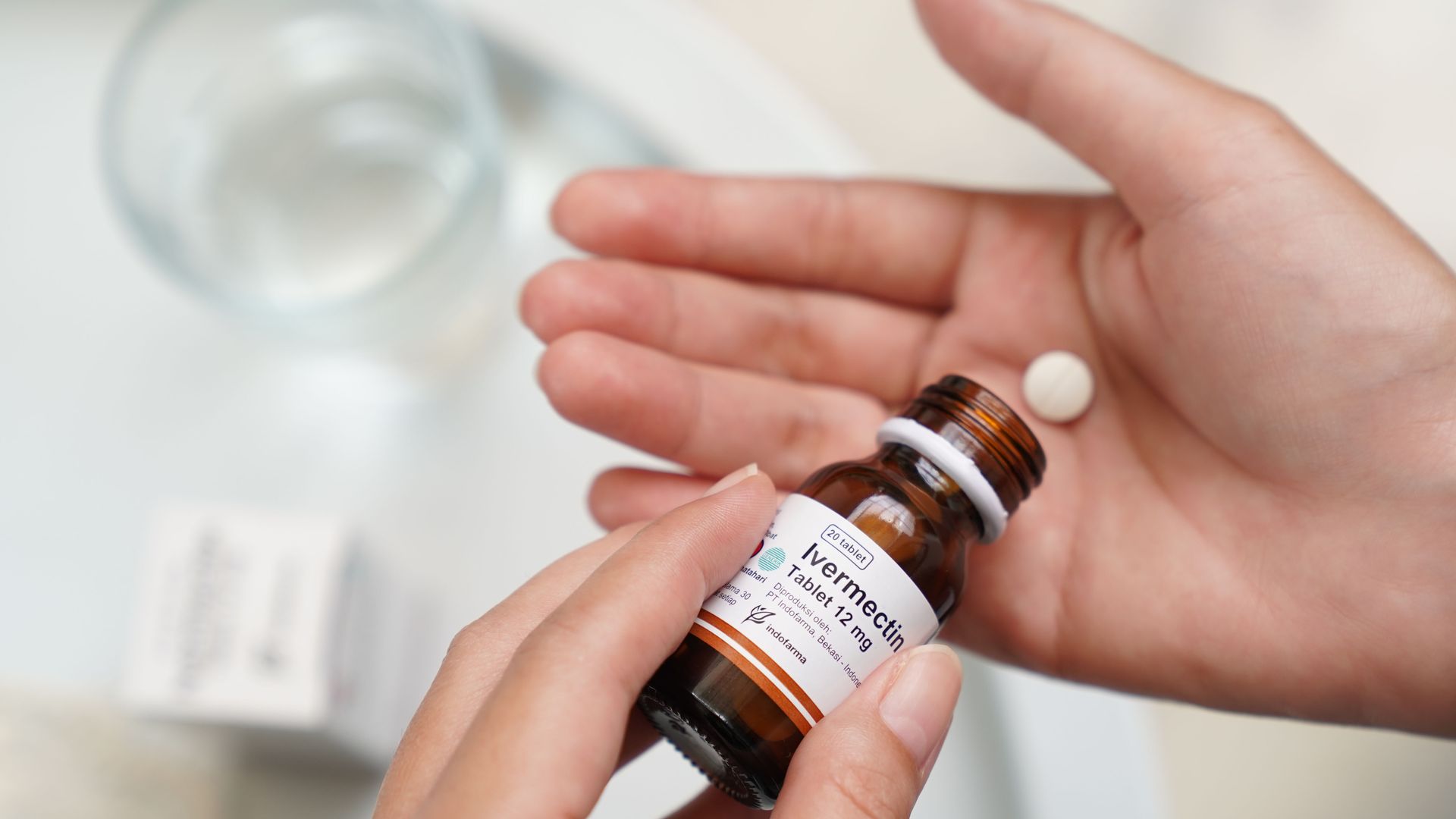 A tablet of ivermectin.
