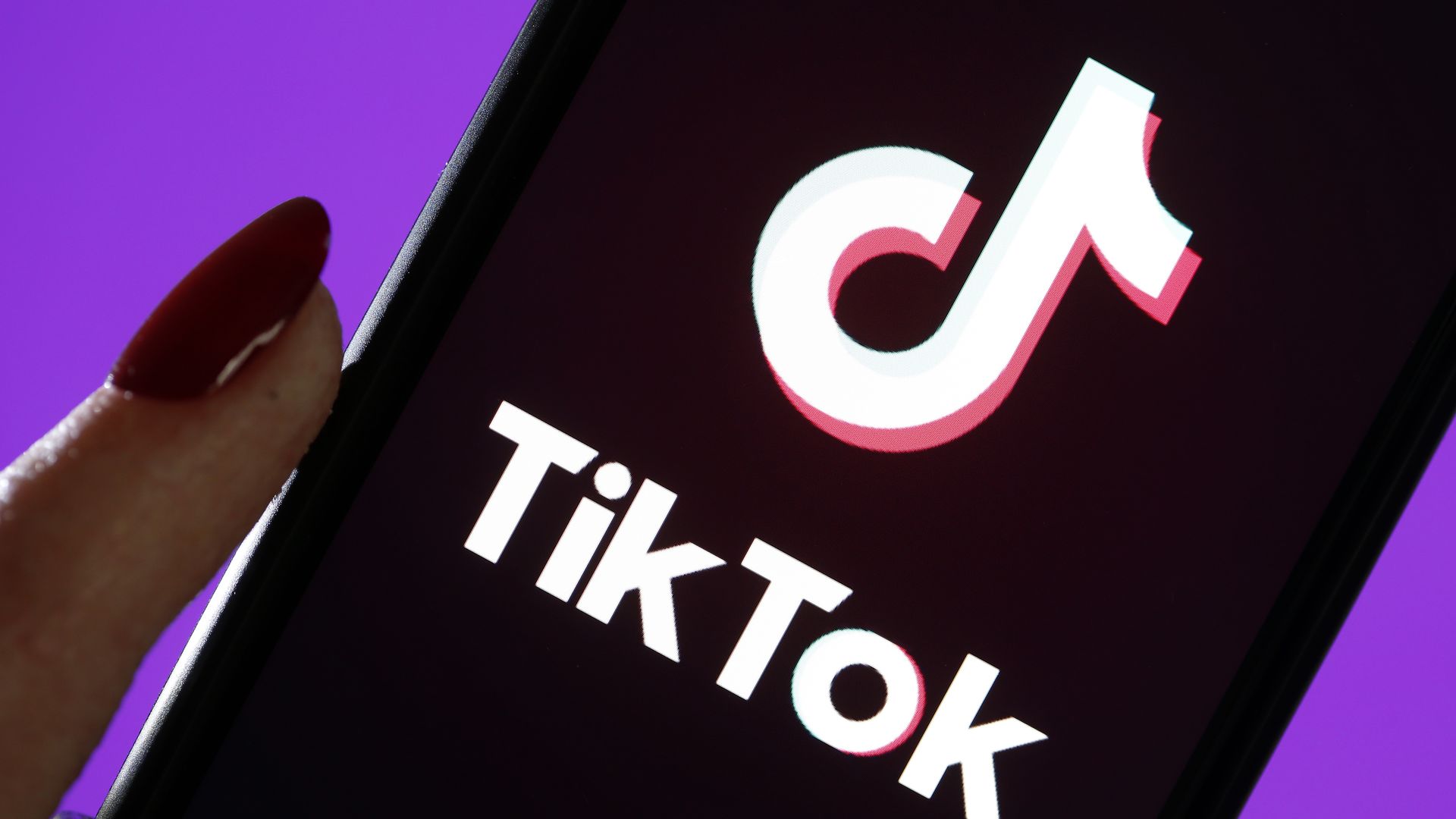 In this photo illustration, the social media application logo, Tik Tok is displayed on the screen of an iPhone on March 05, 2019 in Paris, France.