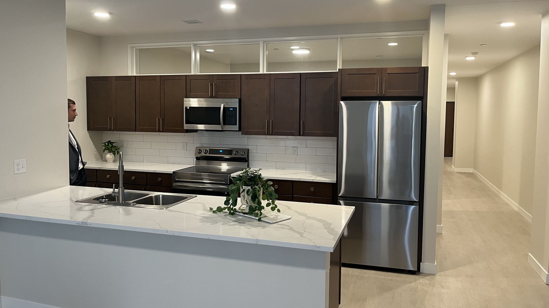 A photo of a kitchen in an apartment