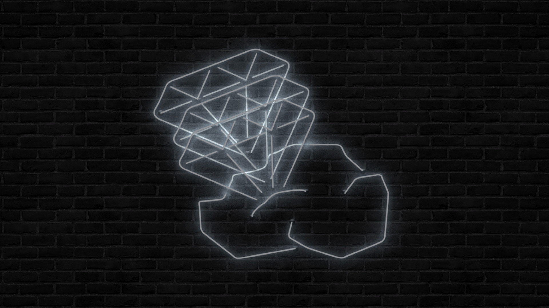 Animated illustration of a neon sign showing a diamond being pulled from a rock.