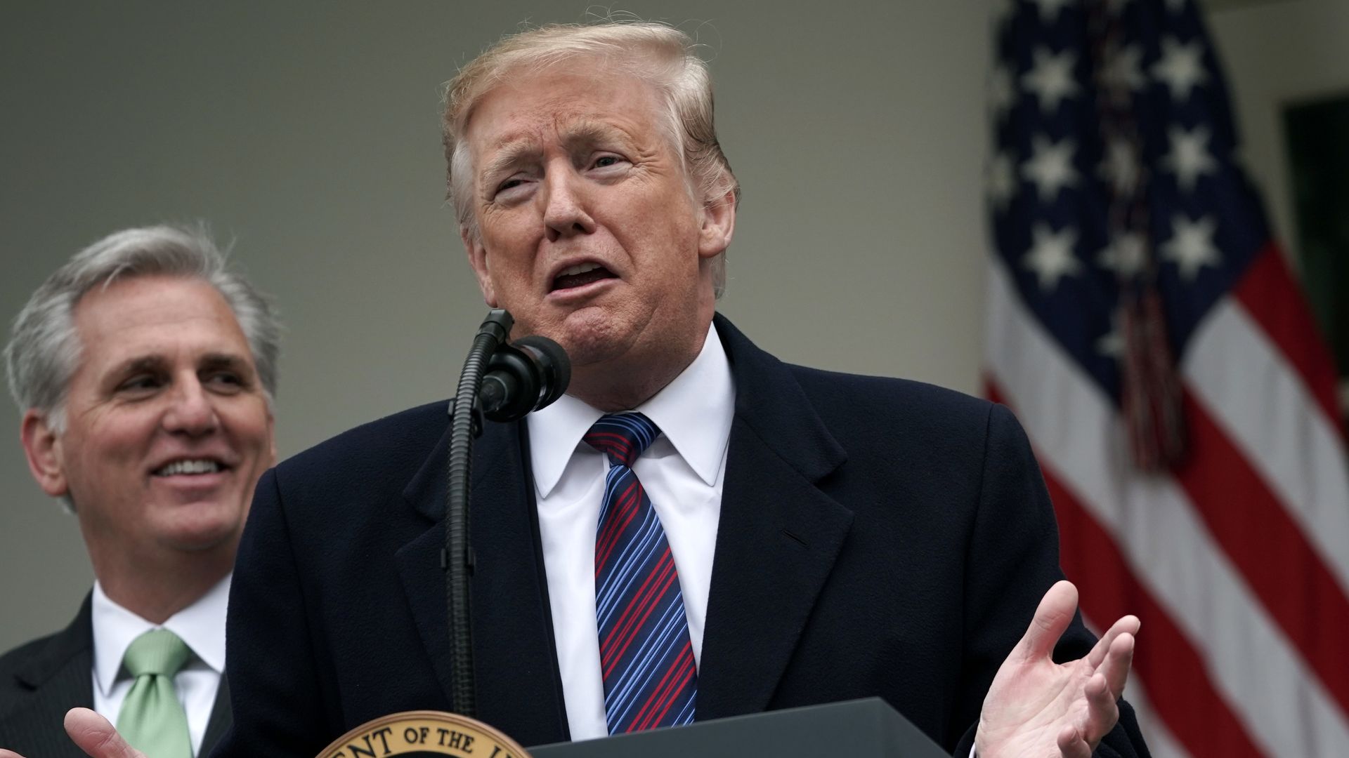 House Minority Leader Kevin McCarthy with President Trump