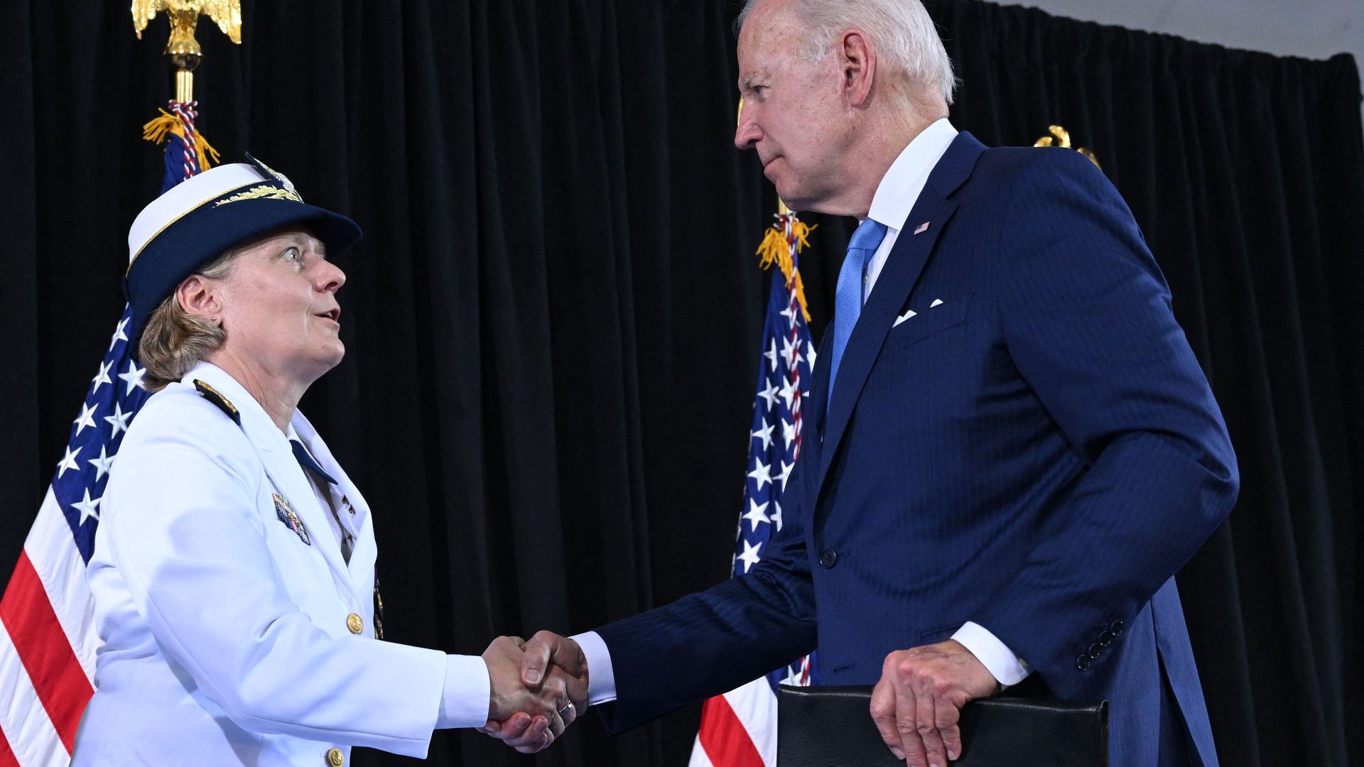 Picture of Linda Fagan and Joe Biden shaking hands
