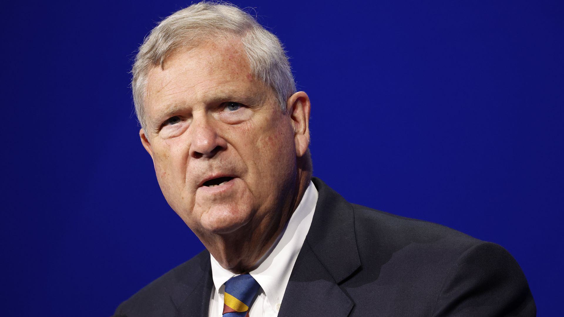 Agriculture Secretary Tom Vilsack speaking at an summit in National Harbor, Maryland, in June 2022.