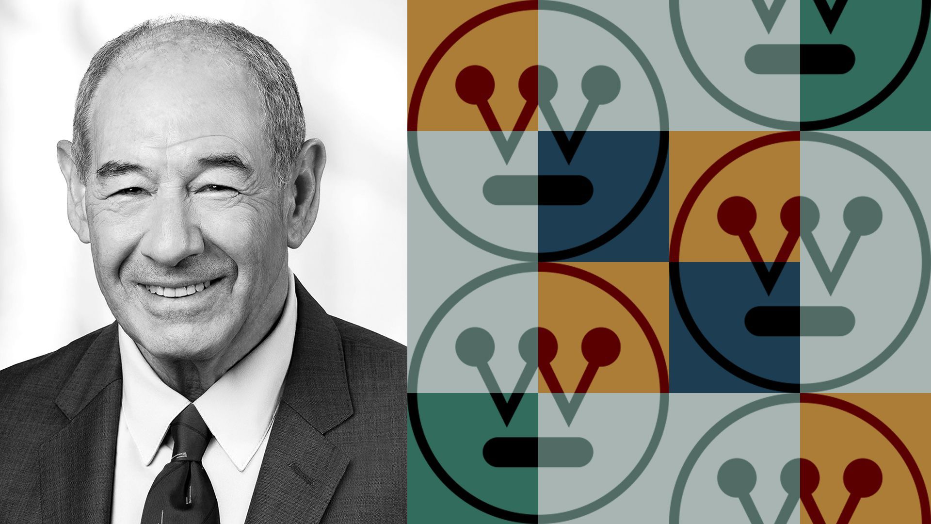 Photo illustration of Dan Lipman surrounded by abstract shapes.