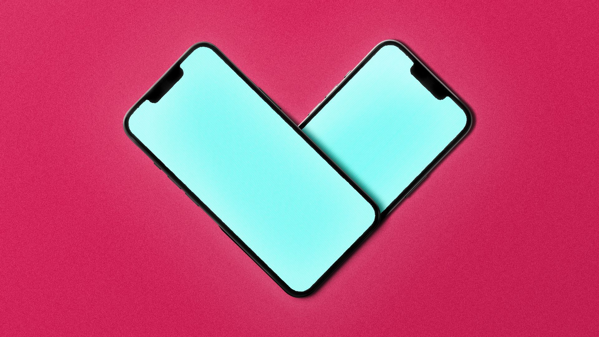 an illustration of two phones making the shape of a heart