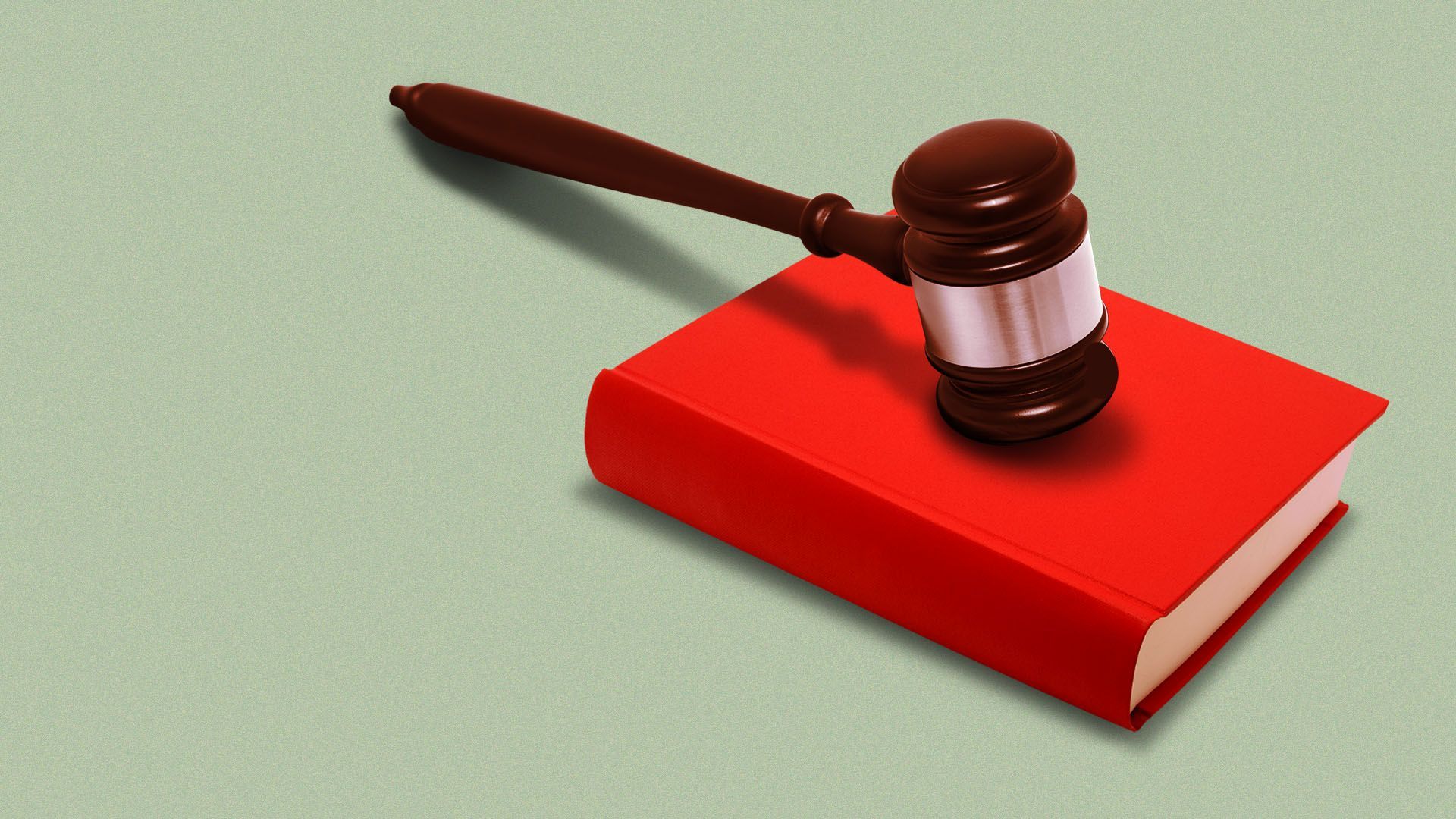 Illustration of a gavel on a book instead of a block.