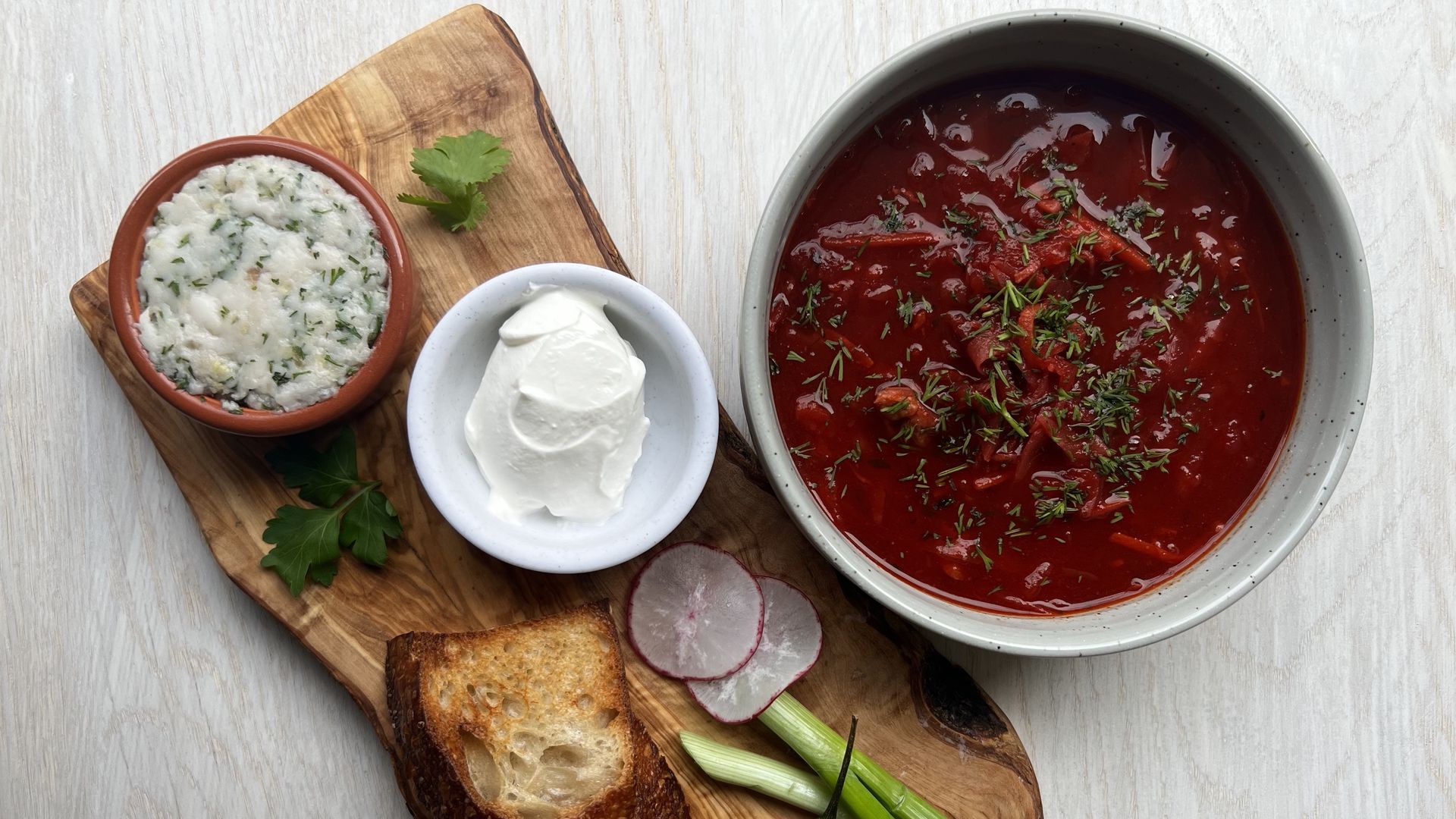 Ukrainian borscht at Ruta restaurant in Washington D.C. Photograph courtesy of Ruta