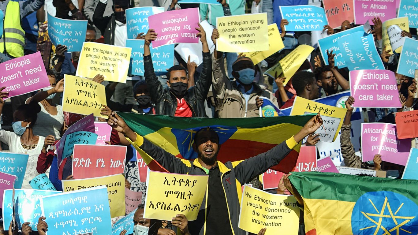 Ethiopians at pro-government rally criticize U.S. sanctions over Tigray conflict - Axios