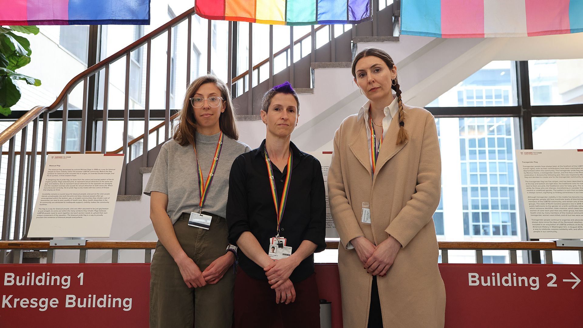 From left, Ariel Beccia, an instructor at the LGBTQ Health Center of Excellence at the Harvard T.H. Chan School of Public Health, Julia Marcus, associate professor at Harvard Medical School and with the LGBTQ Health Center of Excellence, and Brittany Charlton, associate professor and founding direct