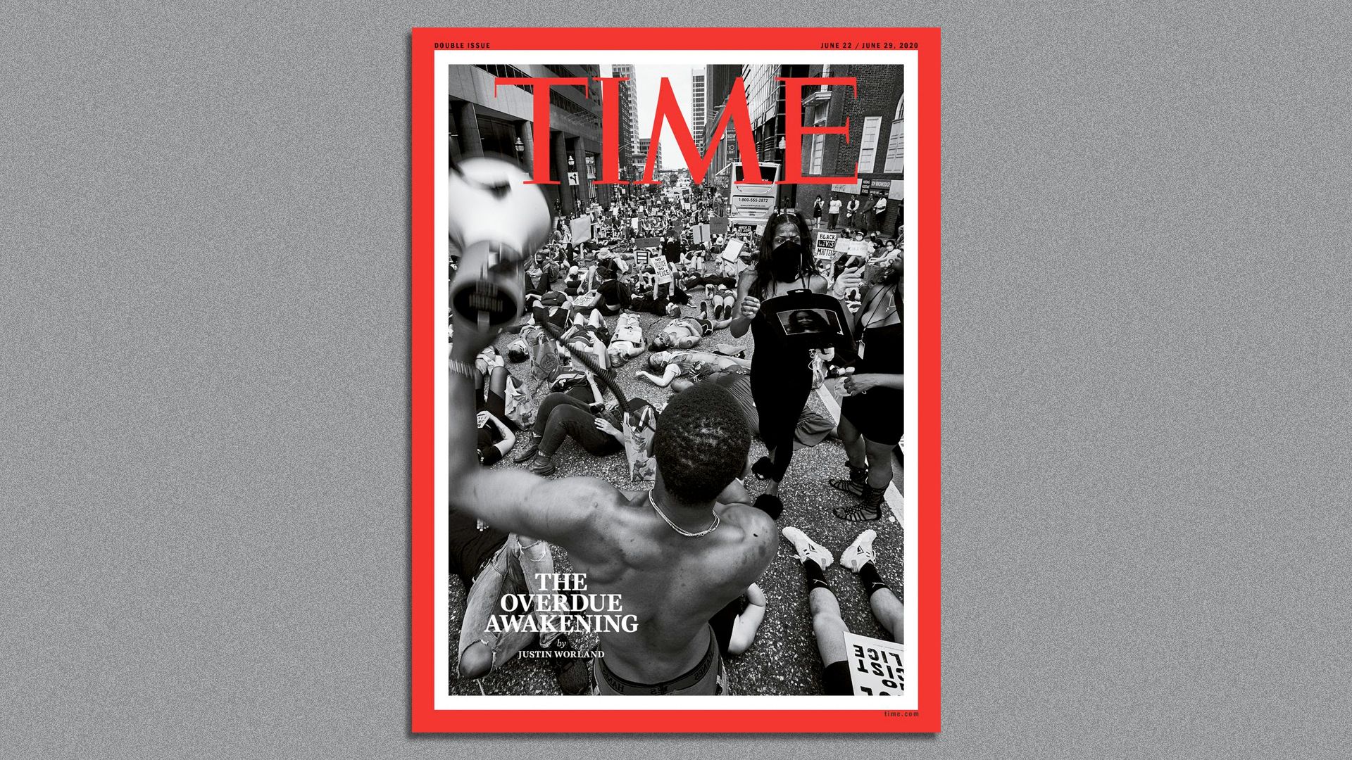 Time Magazine cover showing people lying on the street during a Black Trans Lives Matter protest in Baltimore