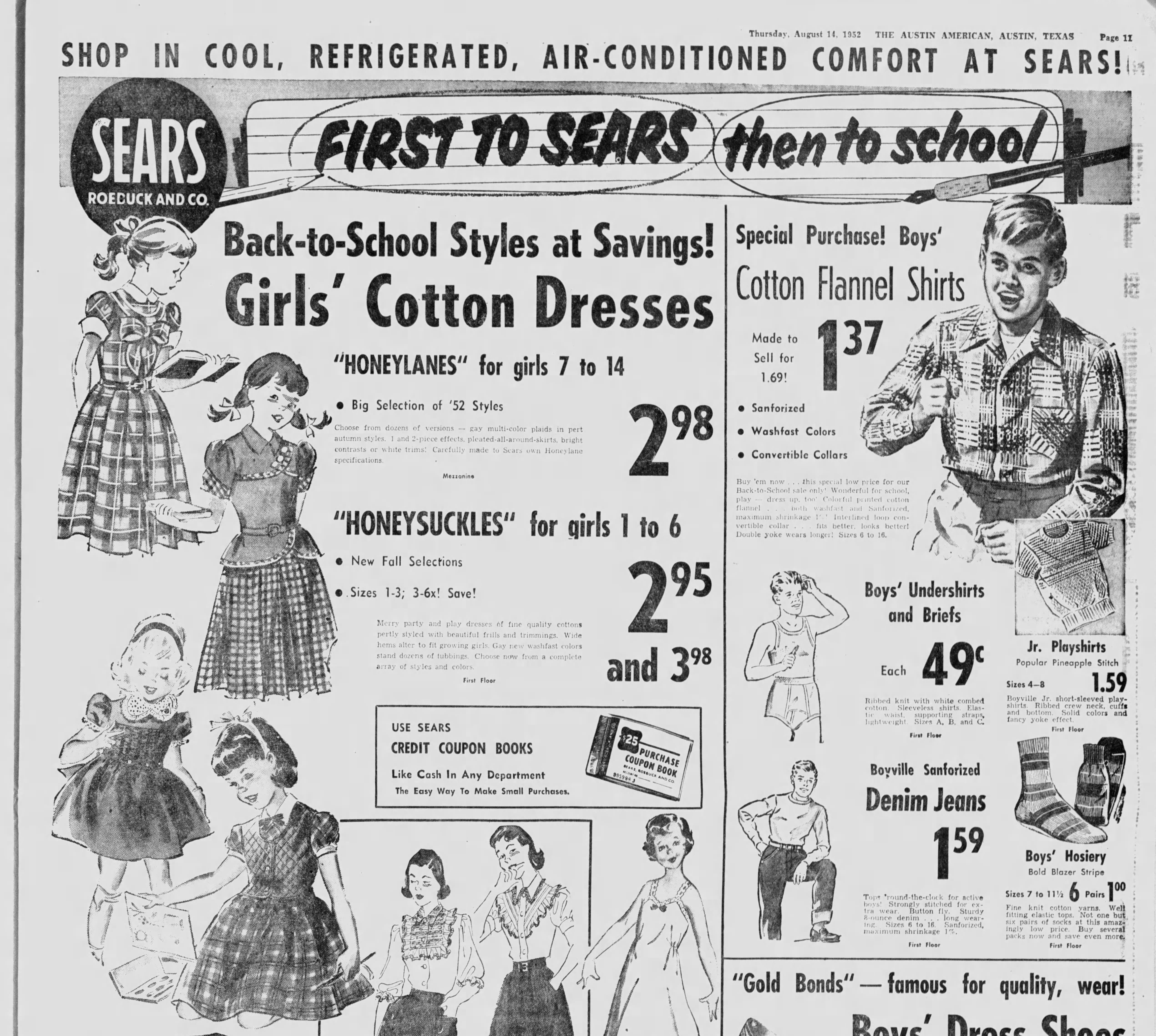 Back to school newspaper advertisement.