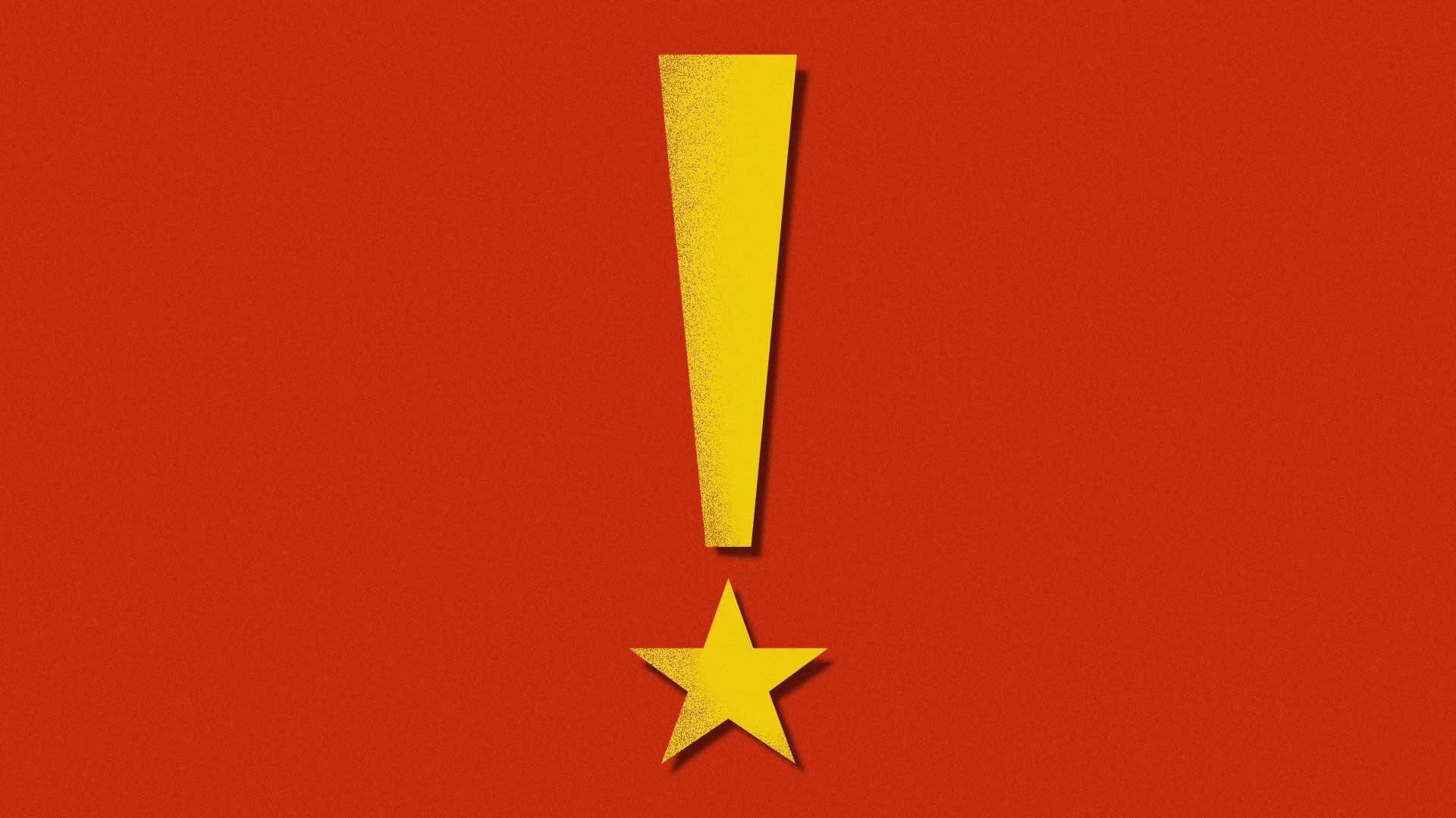 Illustration of exclamation point with a Chinese star