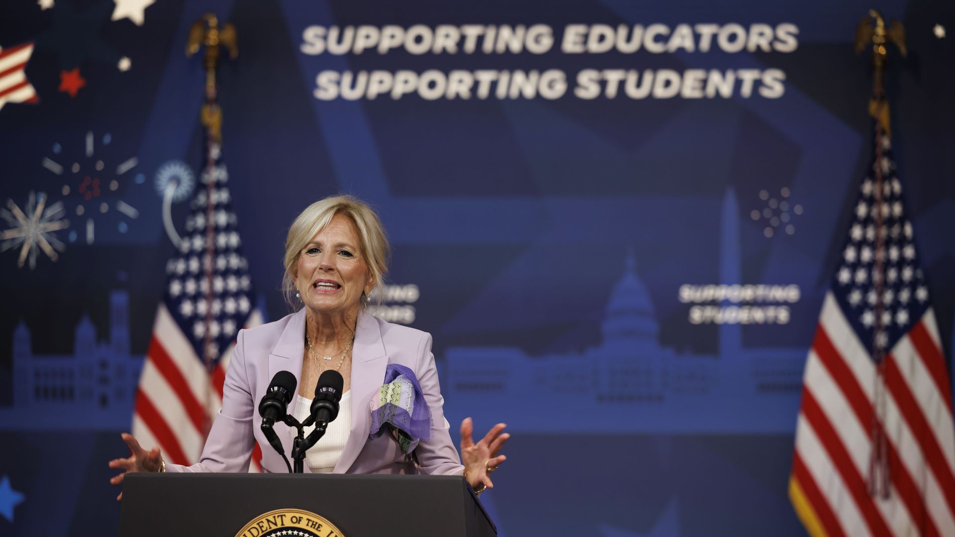 First Lady Jill Biden at a National Education Association event