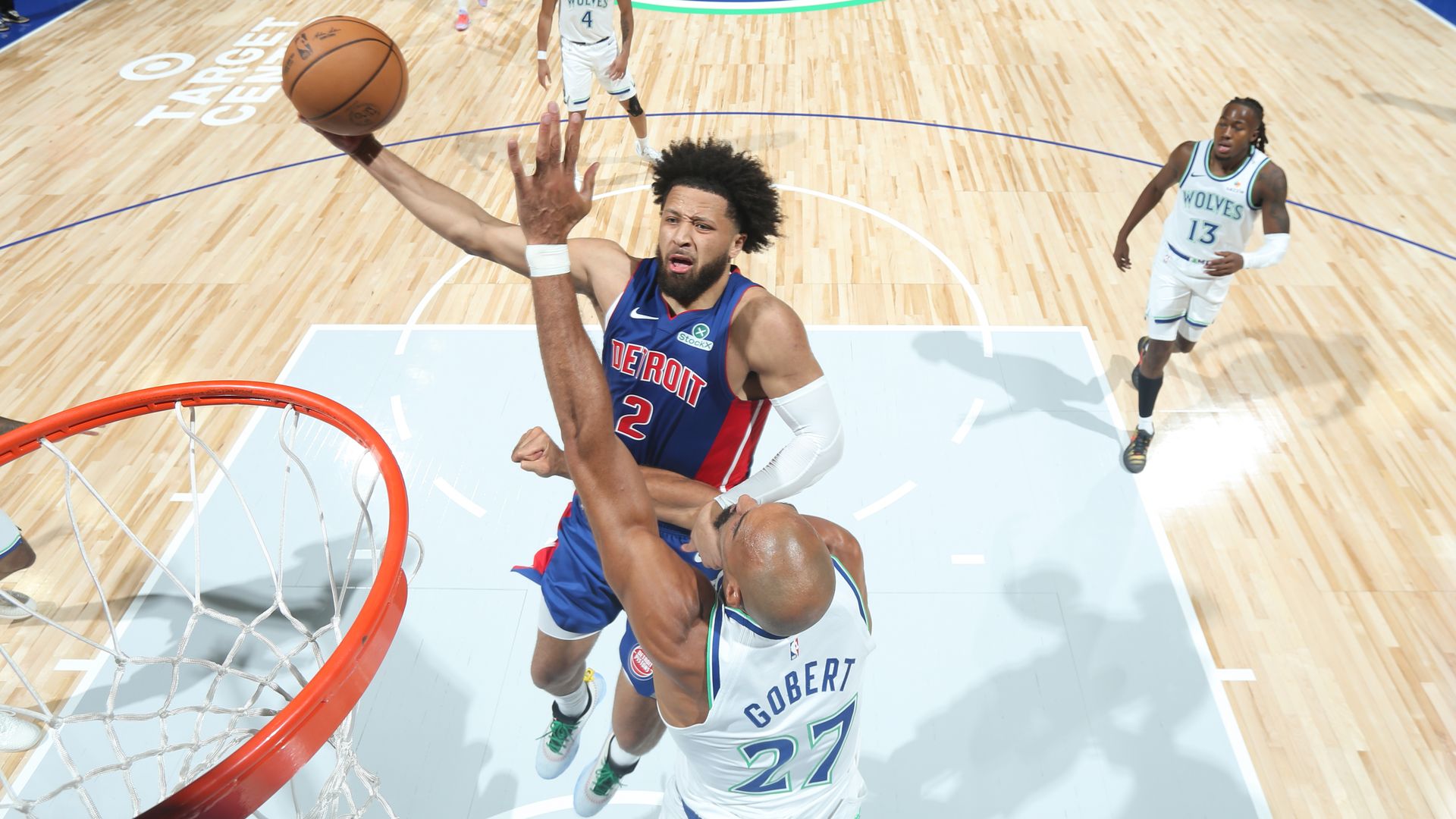 Cade Cunningham skies to the hoop in Wednesday's preseason game.