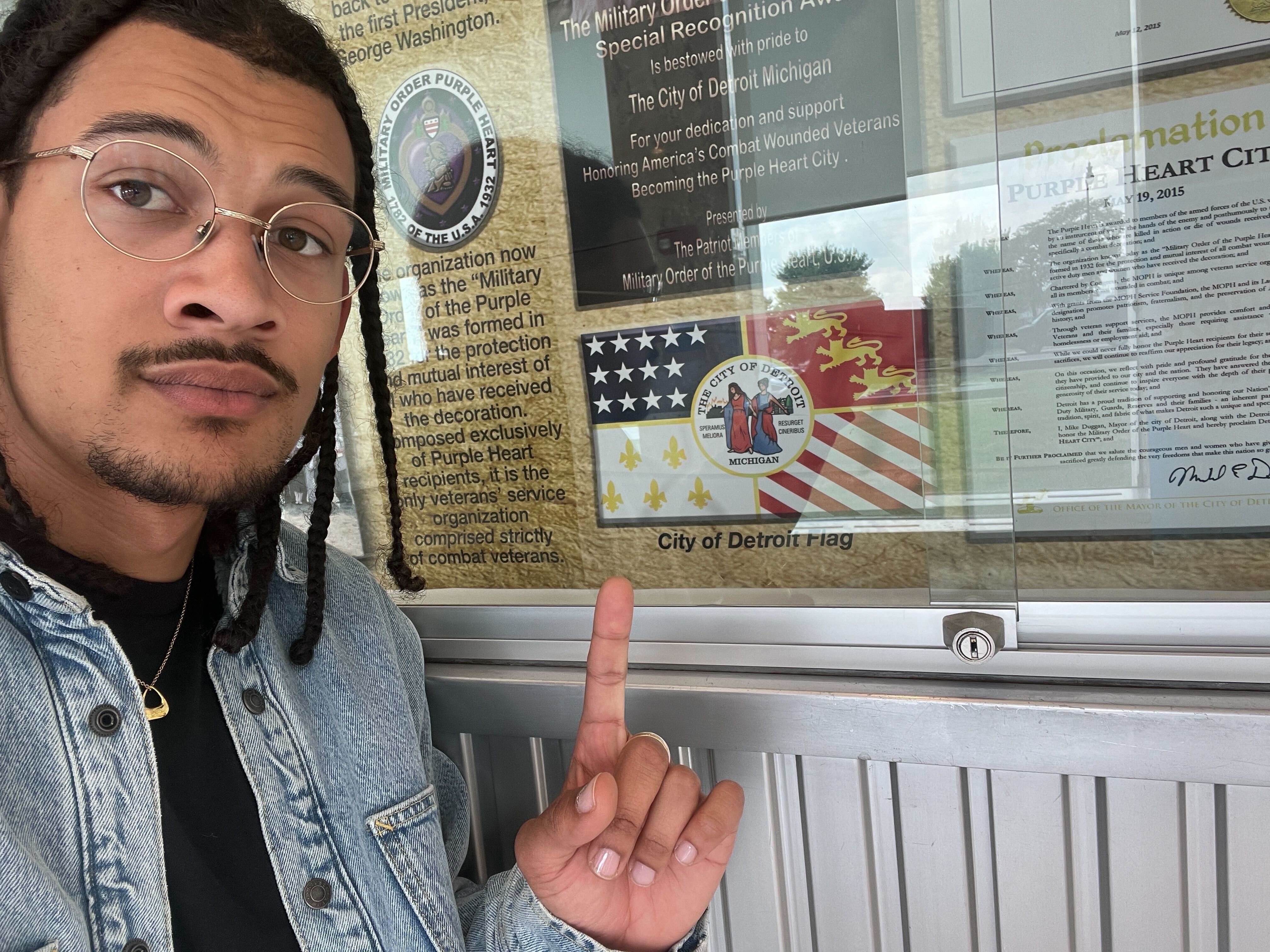 Sam went downtown to take a picture a city flag... Turns out, the only one he found walking around downtown was on this infoboard inside the city/county building.