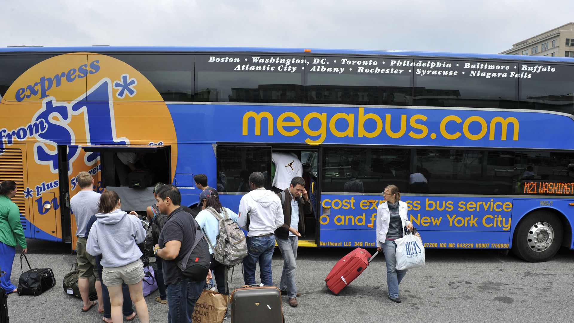 Mega Bus with people