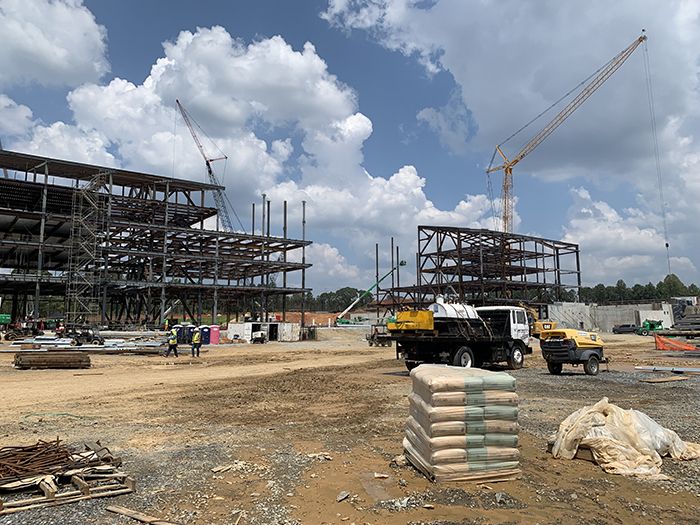 construction in Rock Hill on the Panthers new headquarters