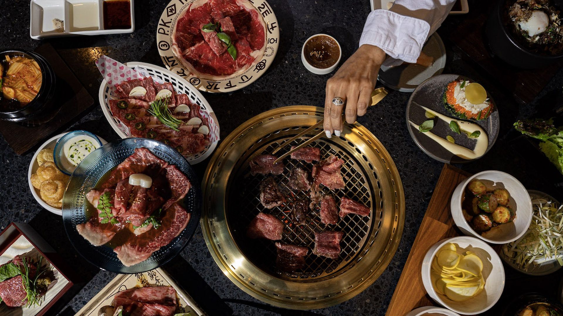 Japanese tabletop barbecue at new D.C. food hall: Love, Makoto. Photograph by Mike Fuentes Photography